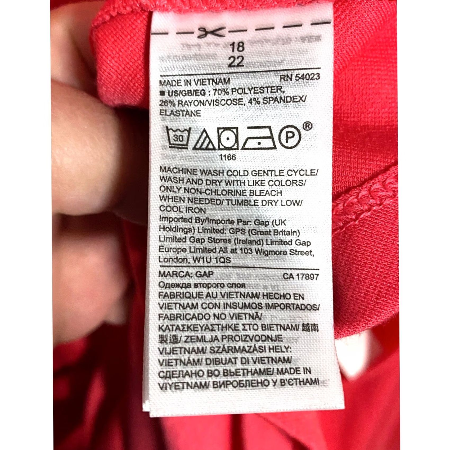 Gap Gap Pink Fit & Flare Dress Sz 18 Open Back Tie Neck Spring Vacation NWT Womens Dress Tight Cap Sleeve Casual Party/Cocktail Size XXL / US 16-18 / IT 52-54 - 7 Thumbnail