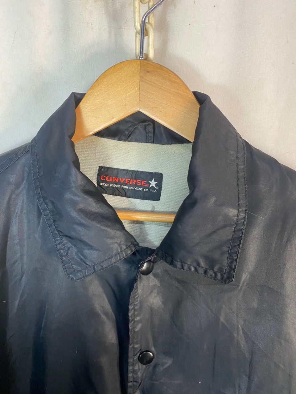 Converse × Vintage Vintage converse nylon snap button jacket Size US L / EU 52-54 / 3 - 4 Thumbnail