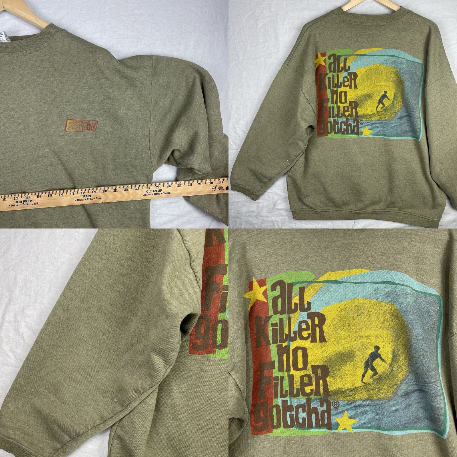 Gotcha Vintage Gotcha Sweatshirt Mens XL Green Surfer Skater Crew All Killer No Filler Size US XL / EU 56 / 4 - 9 Thumbnail