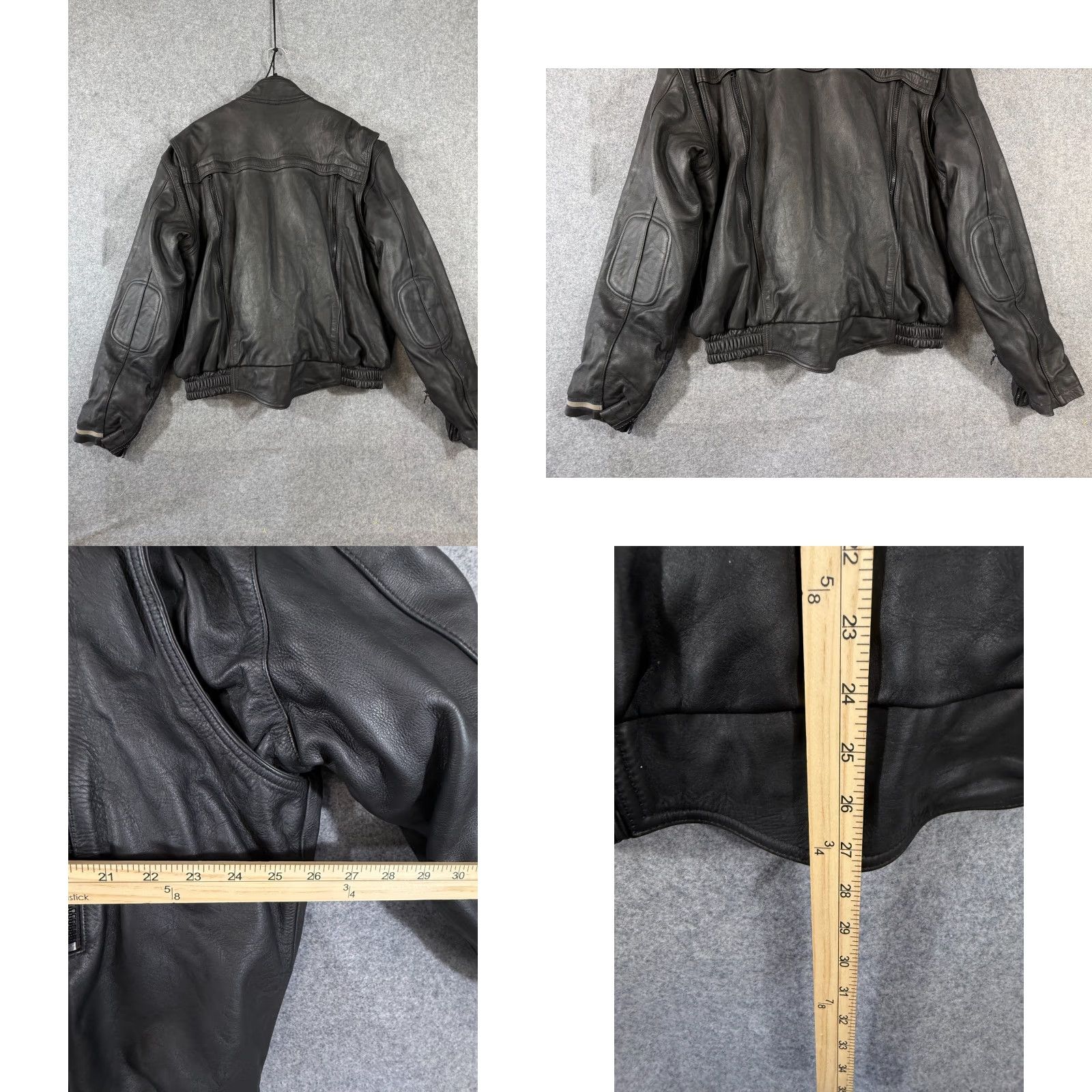 Vintage RoadGear Motorcycle Jacket Mens 52 Black Leather Thinsulate Lined Biker Riding Size US L / EU 52-54 / 3 - 9 Thumbnail