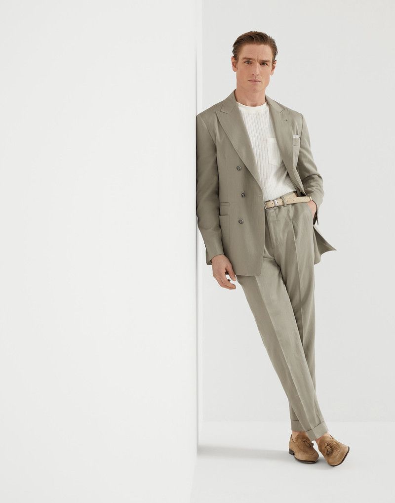 Brunello Cucinelli o1la1rc1a0326 Woven Wool Jacket in Grey Size US M / EU 48-50 / 2 - 3 Thumbnail