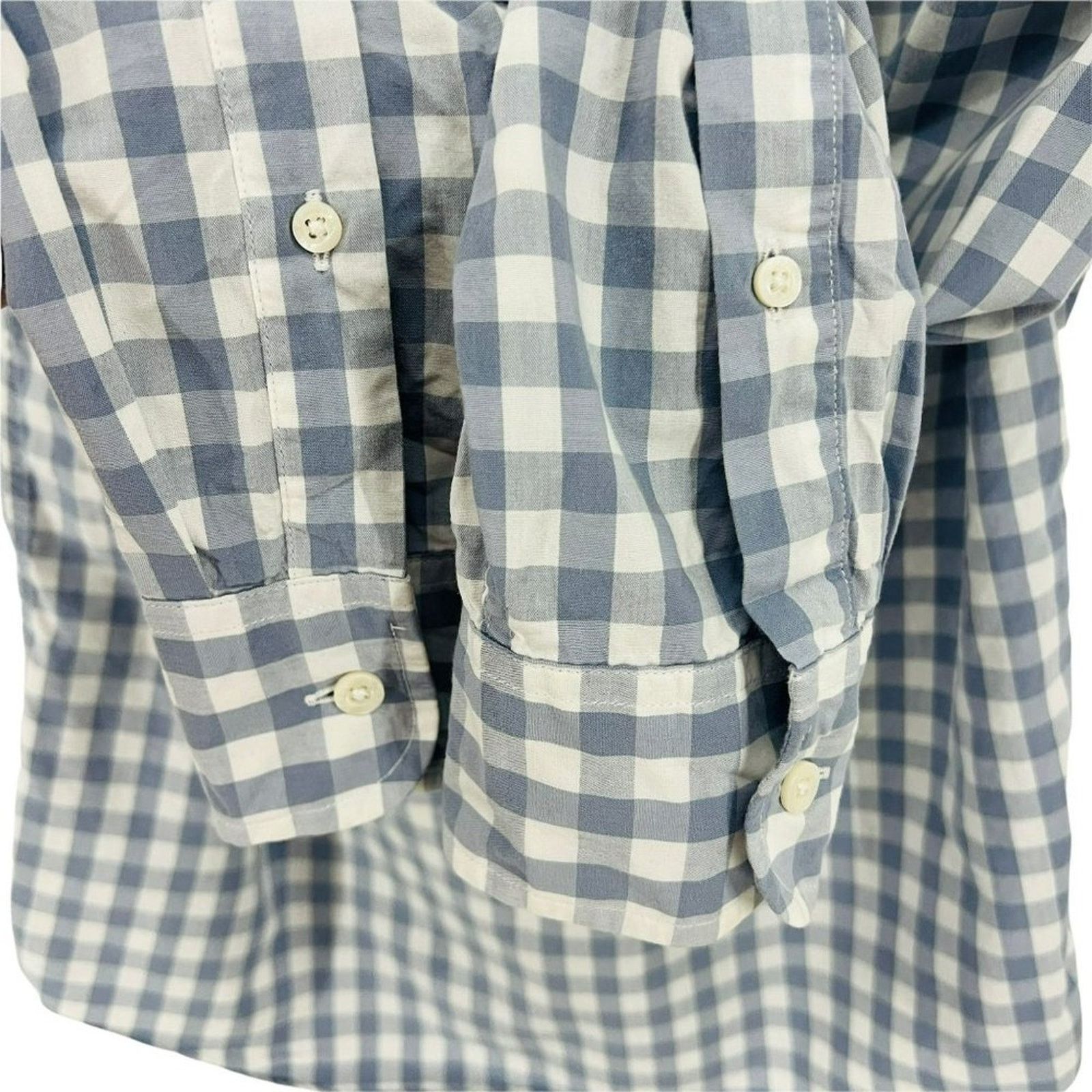 J.Crew J Crew Blue White Check Slim Button Front Long Sleeve Shirt Size US M / EU 48-50 / 2 - 2 Thumbnail