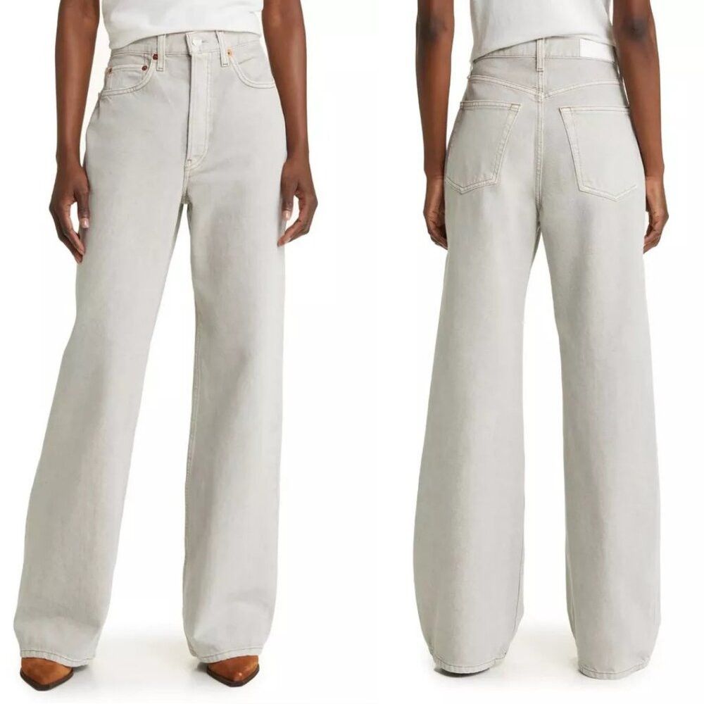 RE/DONE NWT New $295 RE/DONE 70s Ultra High Rise Wide Leg Jeans in Size 29" - 1 Thumbnail