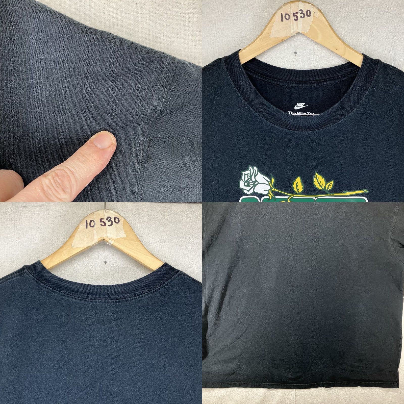 Nike Nike Cupid Loose Fit T Shirt 2XL Black Cotton Crew Short Sleeve Logo Graphic Print Retro Swoosh Mens Size US XXL / EU 58 / 5 - 9 Thumbnail