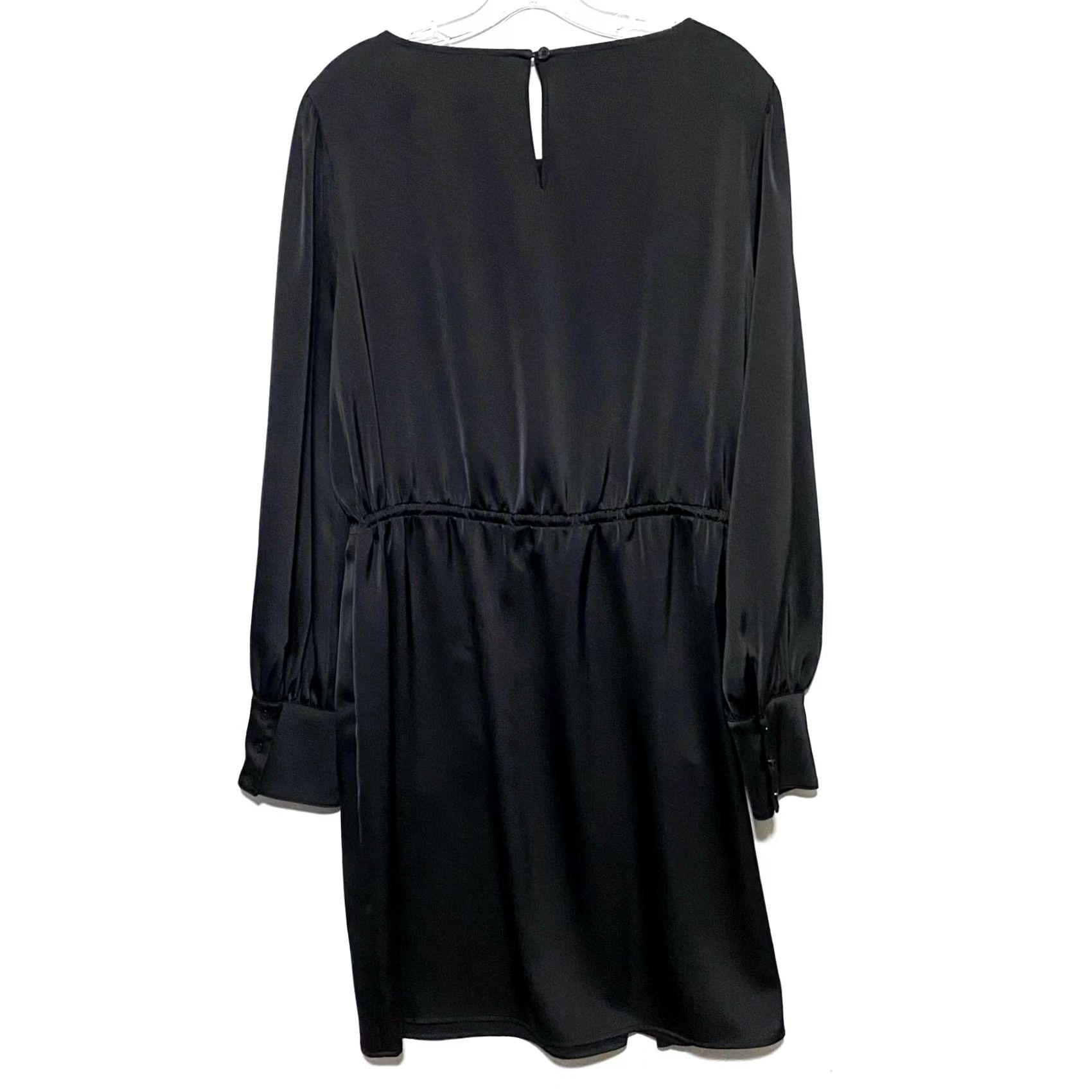 Vintage VINTAGE Alex Marie Black Dress 14 Whimsigoth Goth Boho Dark Academia LBD Shirt Dress Women Ladies 14 Satin Black Size XL / US 12-14 / IT 48-50 - 2 Thumbnail