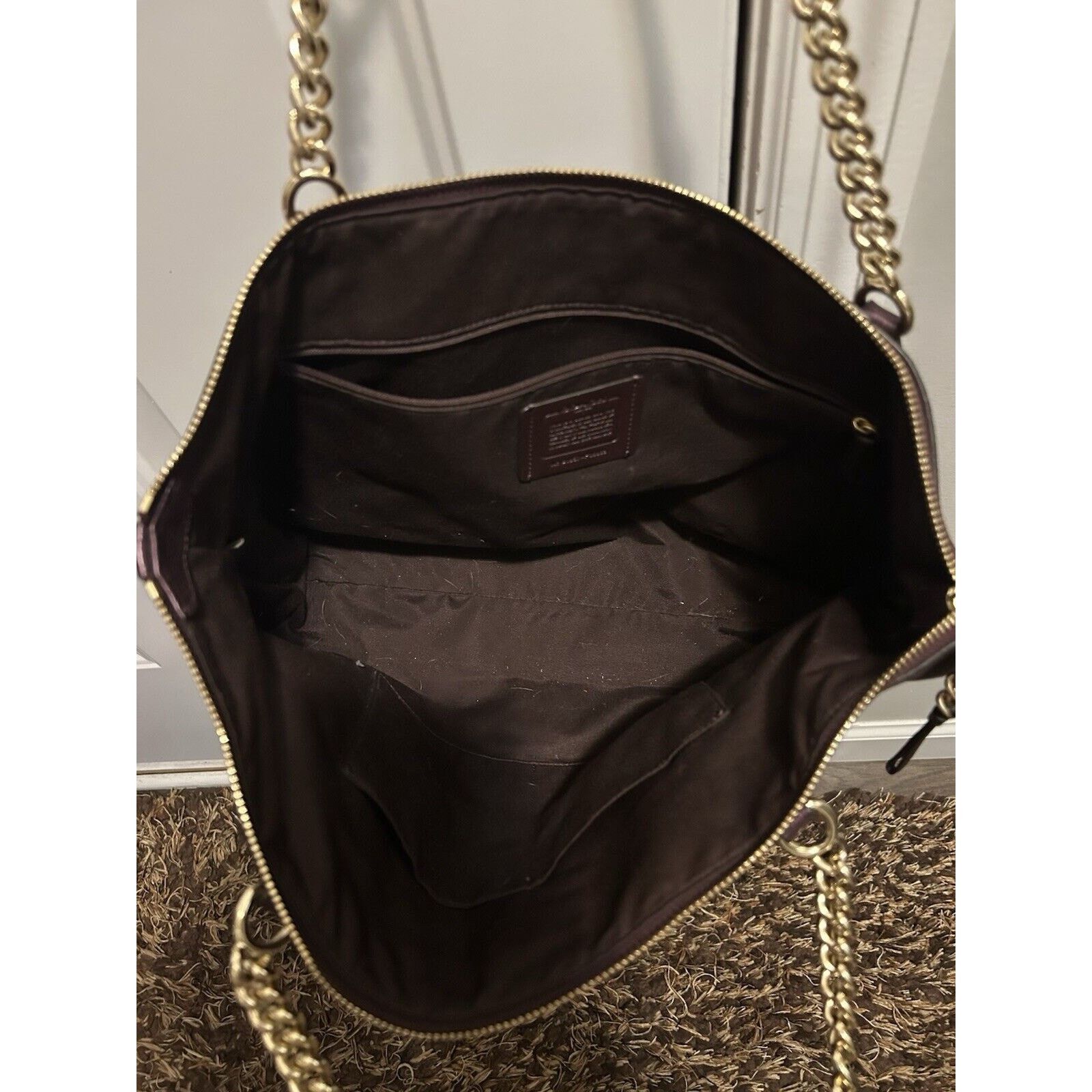 Coach Coach F35868 Ava Platinum Metallic RASPBERRY Pebbled Leather Size ONE SIZE - 3 Thumbnail