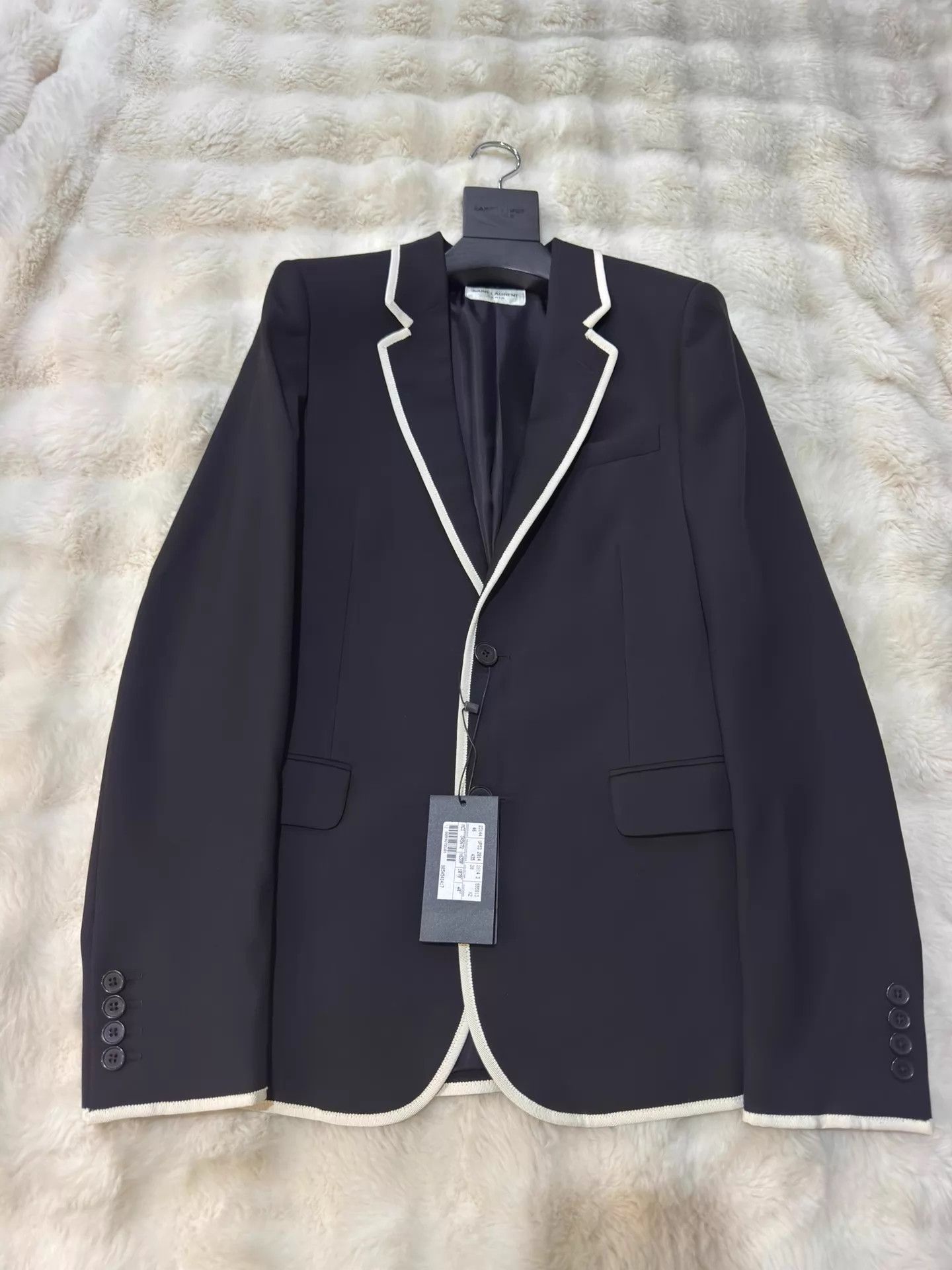 Saint Laurent Paris Saint Laurent black & white wool silk blazer 44 new with tags Size 44R - 1 Thumbnail