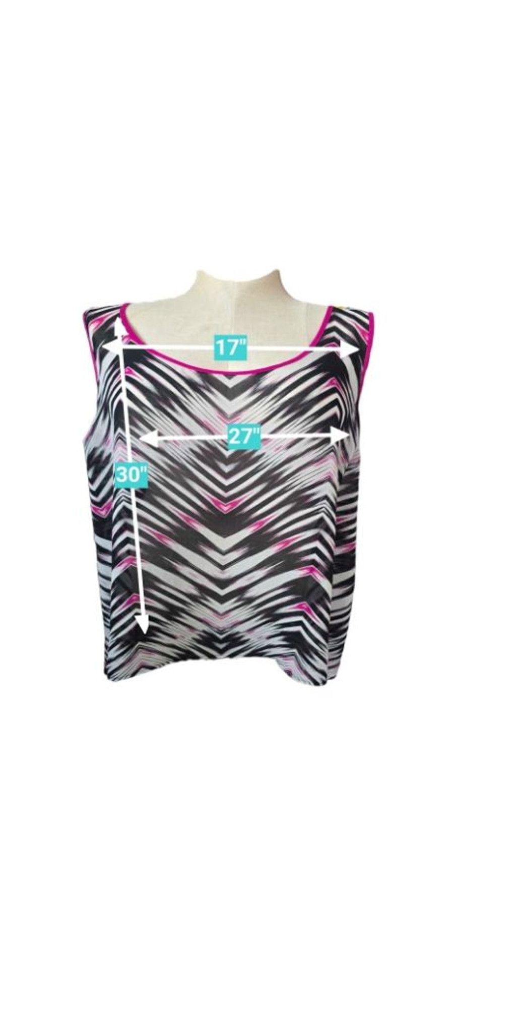 Torrid Women's Torrid Plus Size 3X Black Pink Chevron Tank Top Size 3XL / US 20-22 - 4 Thumbnail