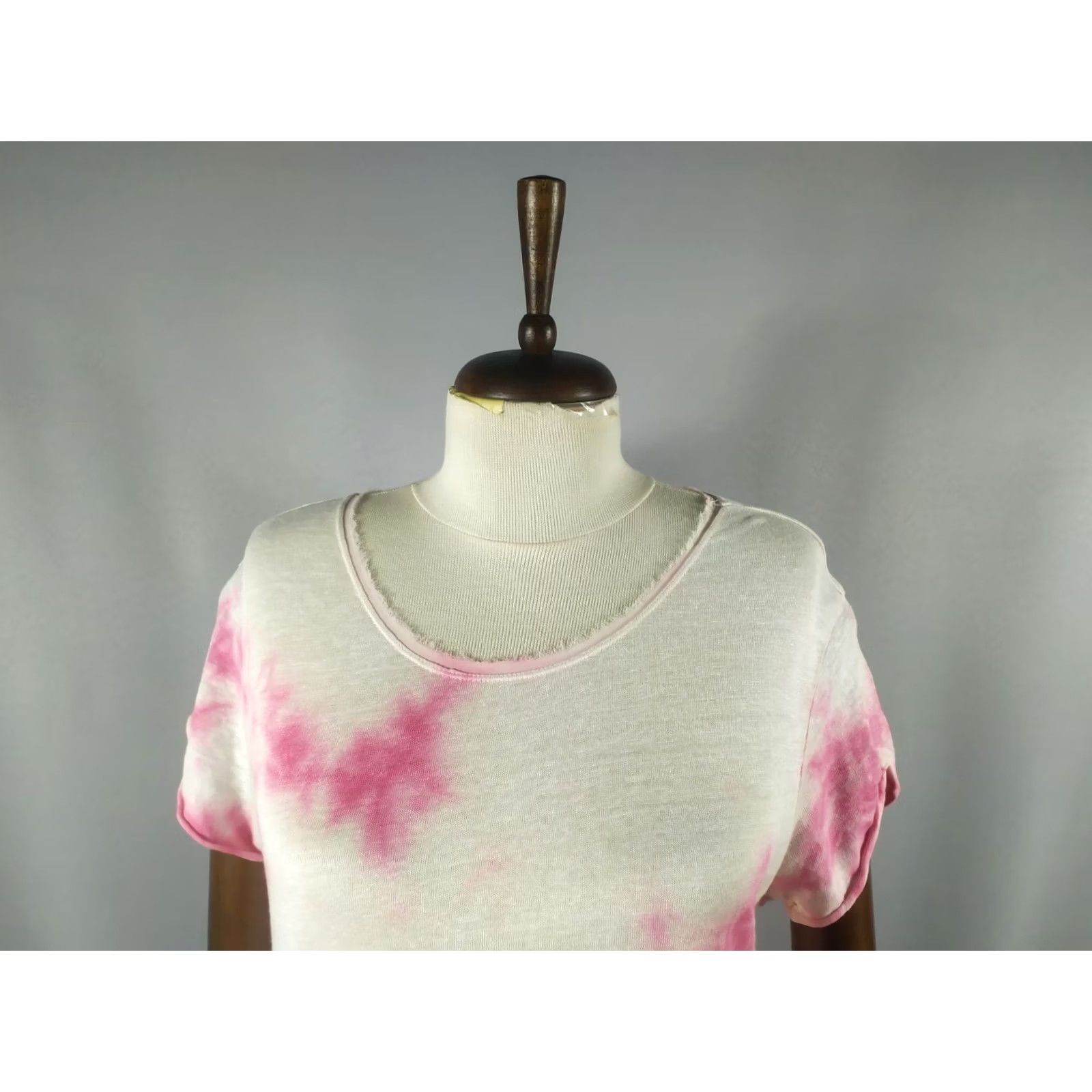 Sandro Sandro Paris Womens Shirt Short Sleeve 100% Linen Size White Pink (Shipping Information) Size M / US 6-8 / IT 42-44 - 5 Thumbnail