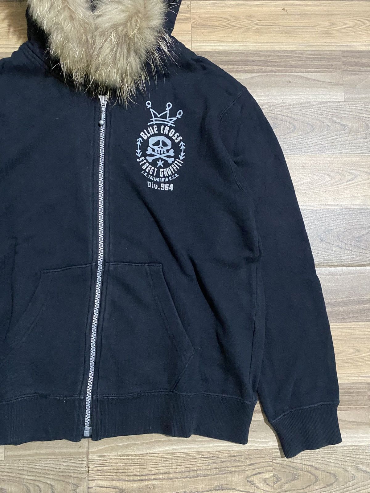 Japanese Brand BLUE CROSS SKULL FUR HOODIES Size M / US 6-8 / IT 42-44 - 3 Thumbnail