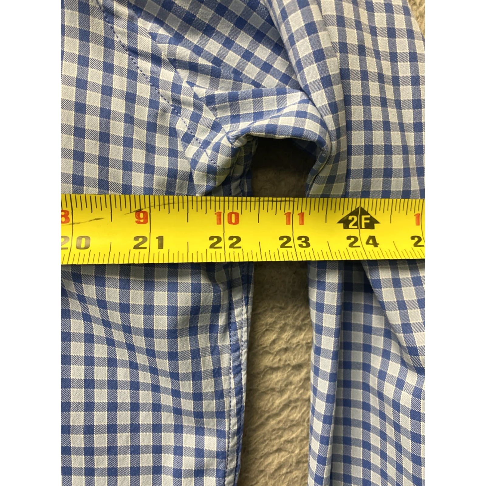 Peter Millar VINTAGE Peter Millar Summer Comfort Performance Button Up Shirt Men Large Long Sleeve Check Blue Nylon Spandex Size US L / EU 52-54 / 3 - 4 Thumbnail
