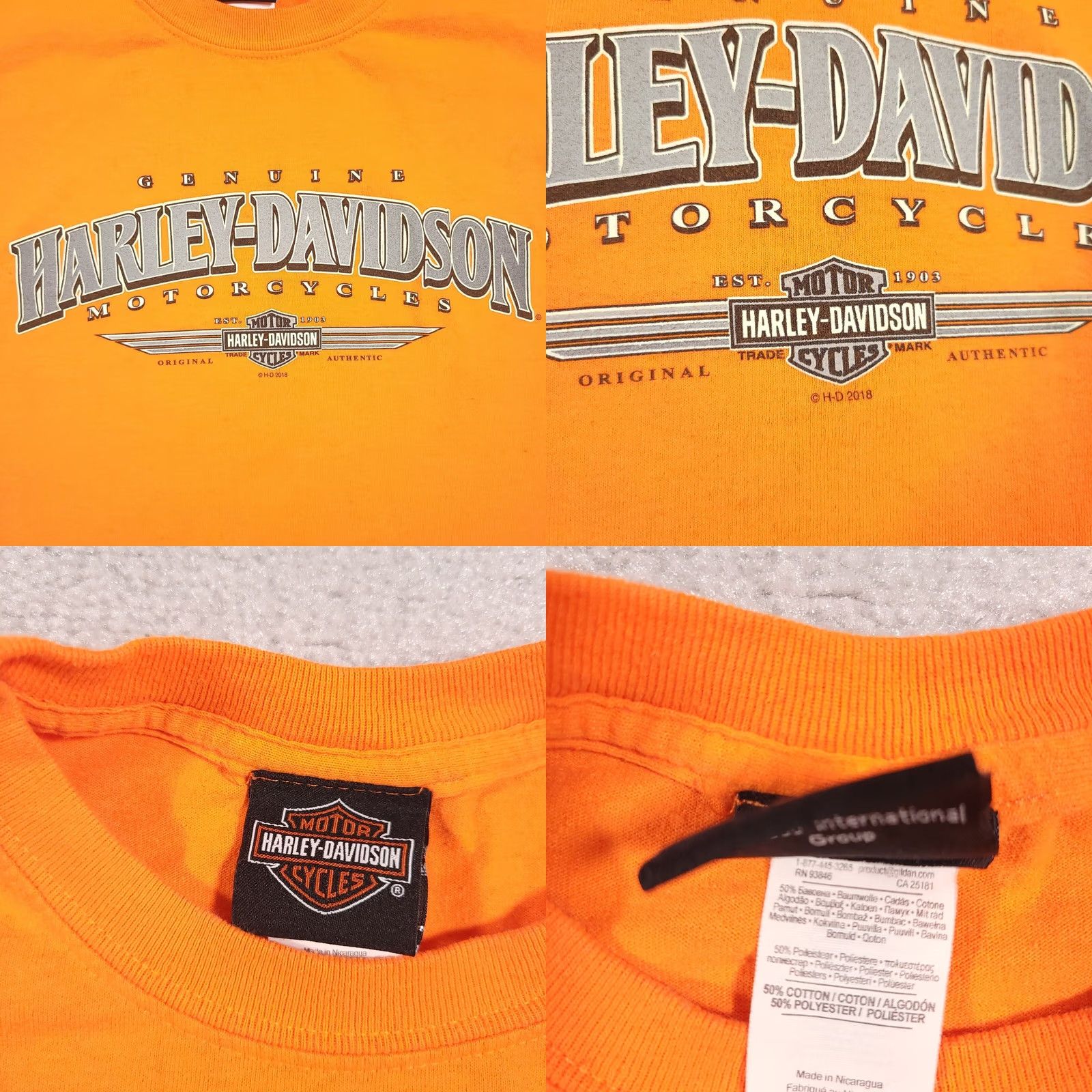 Harley Davidson Harley-Davidson Shirt Mens Small Orange Short Sleeve Motorcycle Logo Crew Neck T-Shirt Size US S / EU 44-46 / 1 - 9 Thumbnail