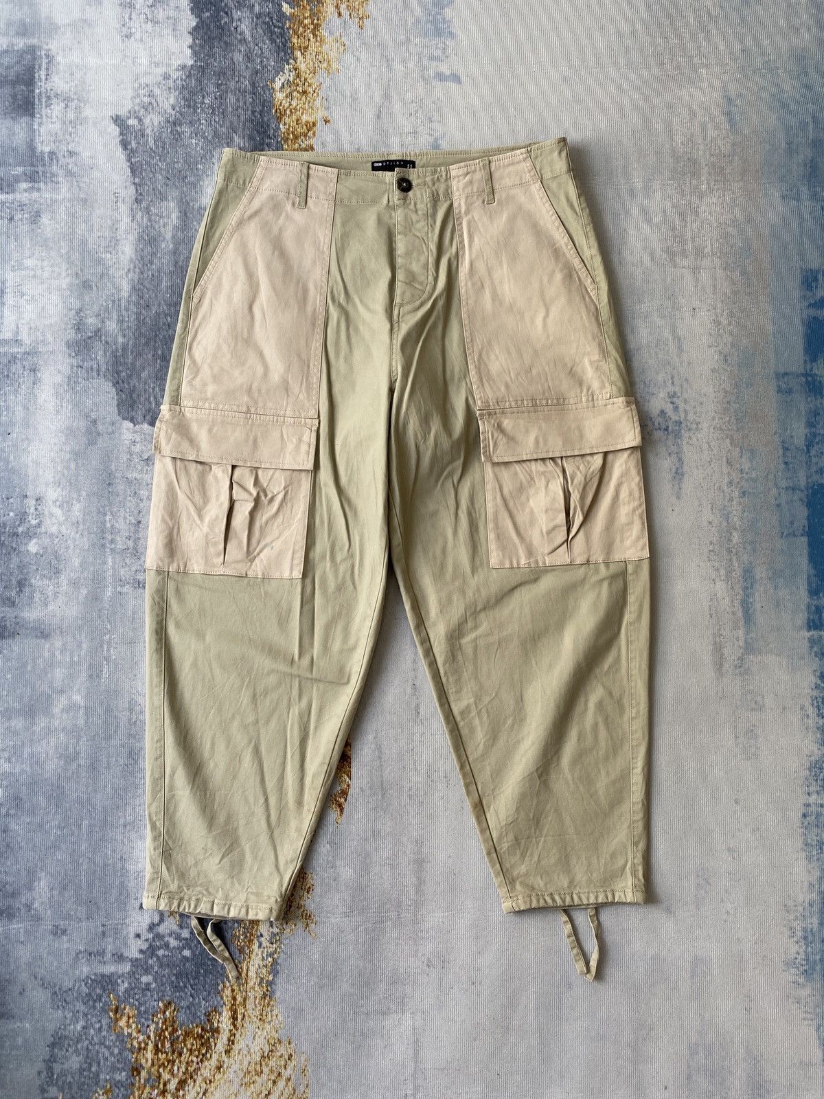 image of Asos Design Baggy Fatigue Pant in Silver, Men's (Size 32)