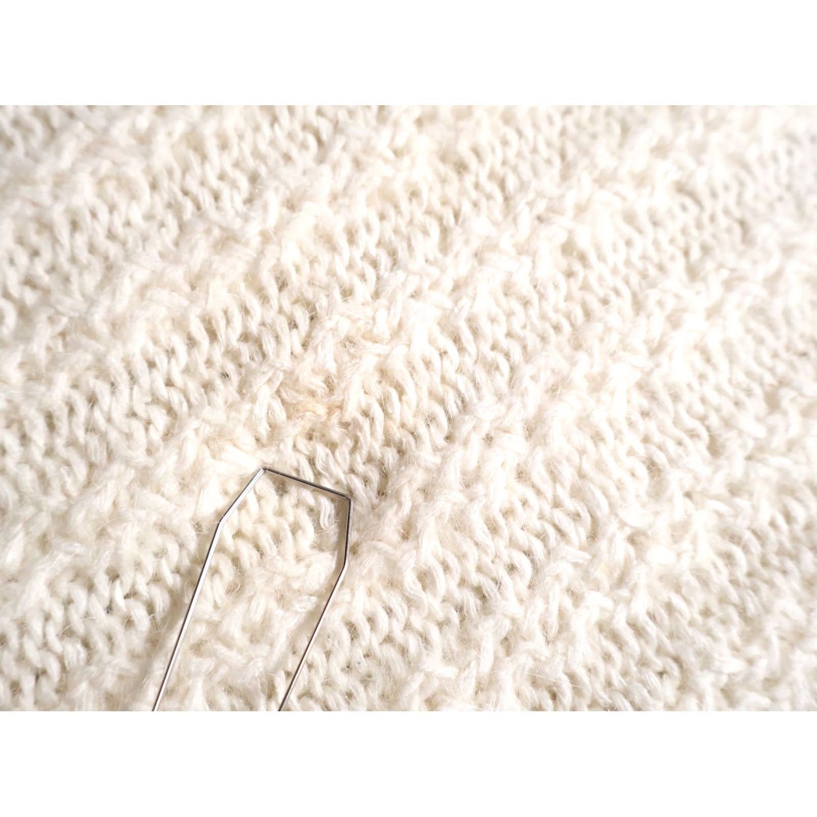 Vintage Reference Point Ivory Mohair Silk Sweater Women Medium Crew Neck Long Sleeve Pullover Knit Vintage 80s 90s Lightweight Casual Womens Size M / US 6-8 / IT 42-44 - 4 Thumbnail