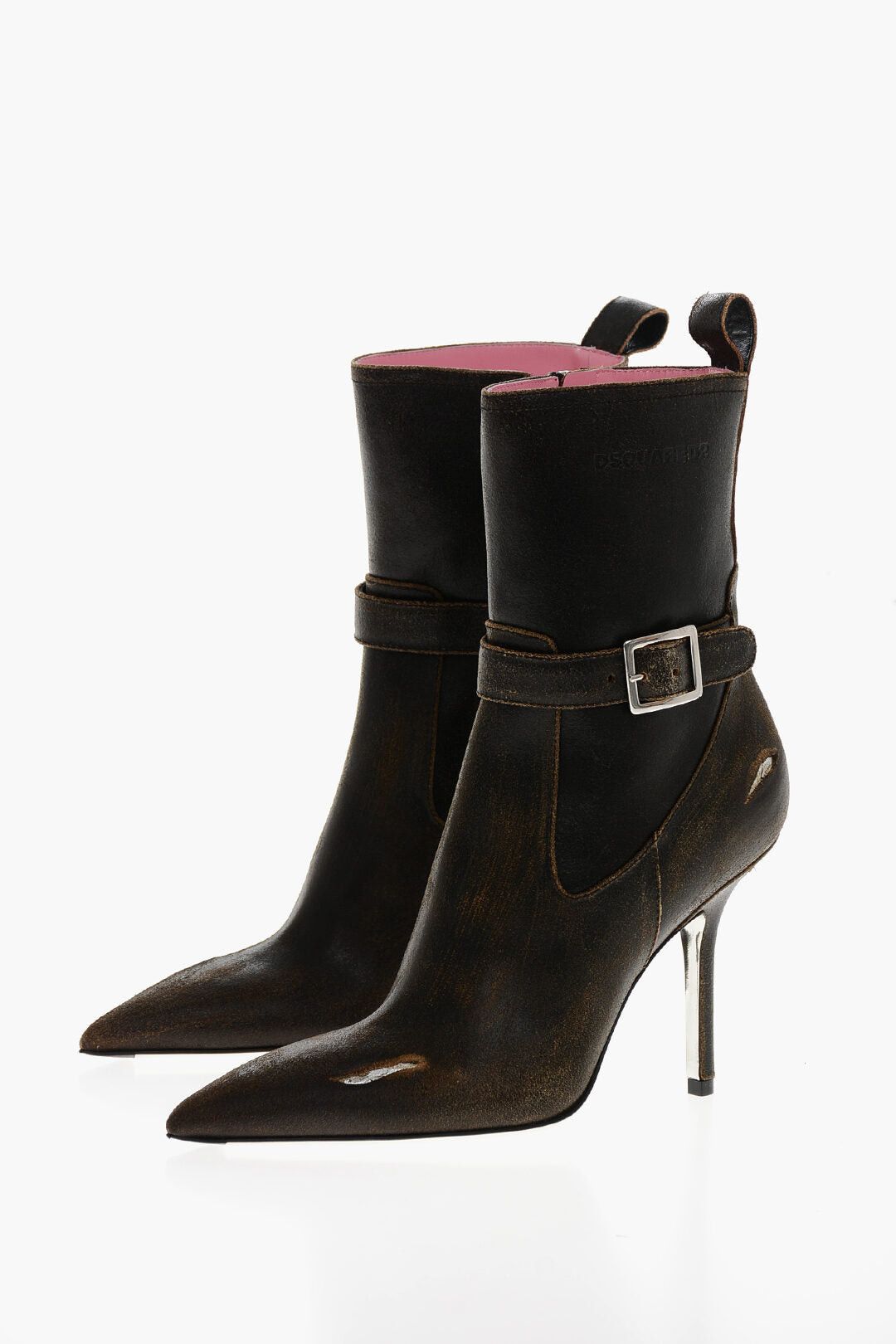 Leather Ankle Boots EAT MY DUST with 10cm Vintage Effect