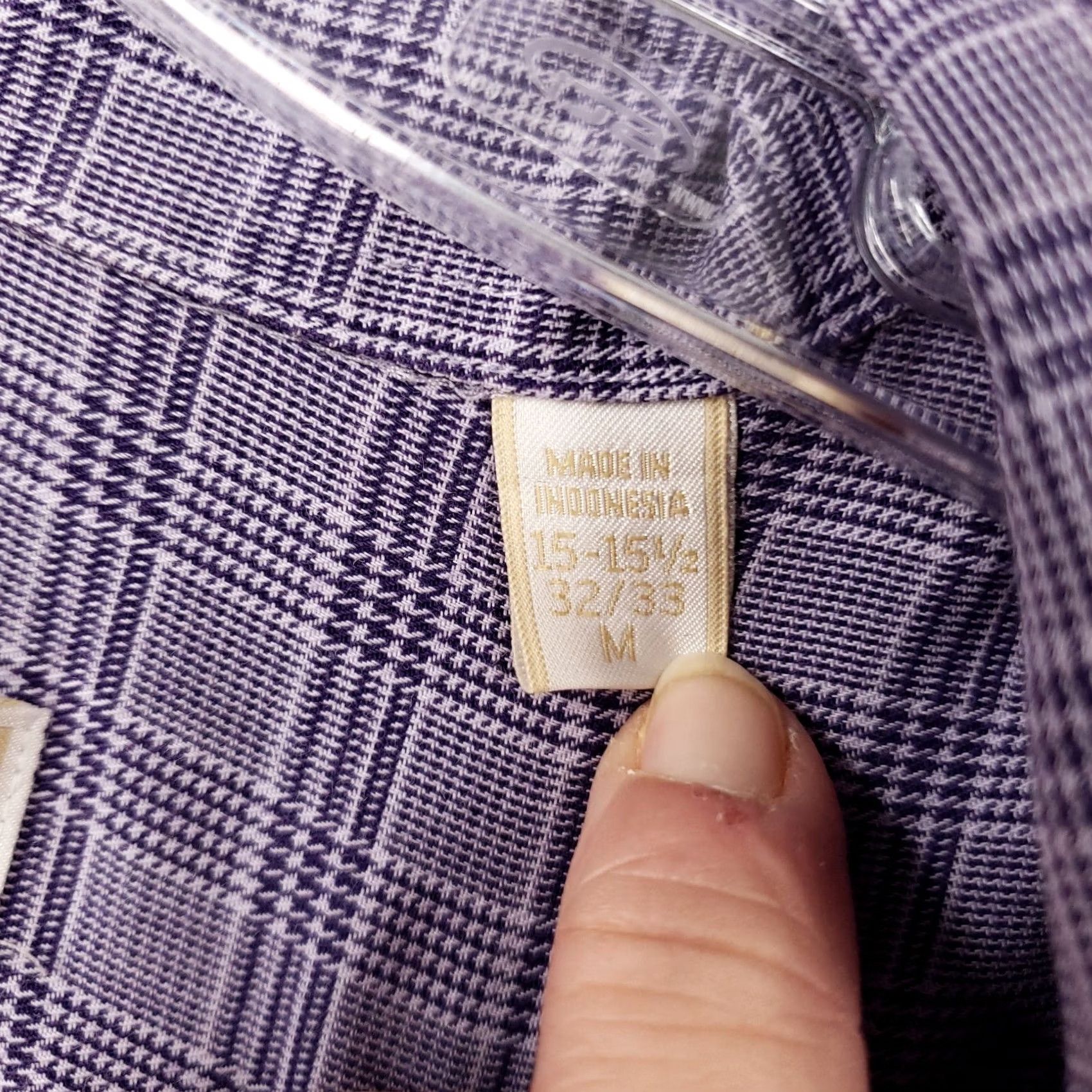 Michael Kors Michael Kors Dress Shirt Mens M Medium Purple Button-Up Plaid Slim Fit Collared Size 40R - 5 Thumbnail