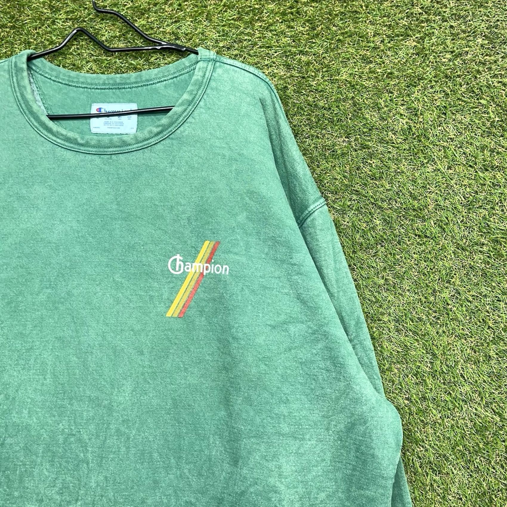 Champion Champion Sweatshirt Powerblend Olive Heather Crewneck 2XL Mens Cotton Blend Regular Logo Sports 90s Style Size US XXL / EU 58 / 5 - 3 Thumbnail