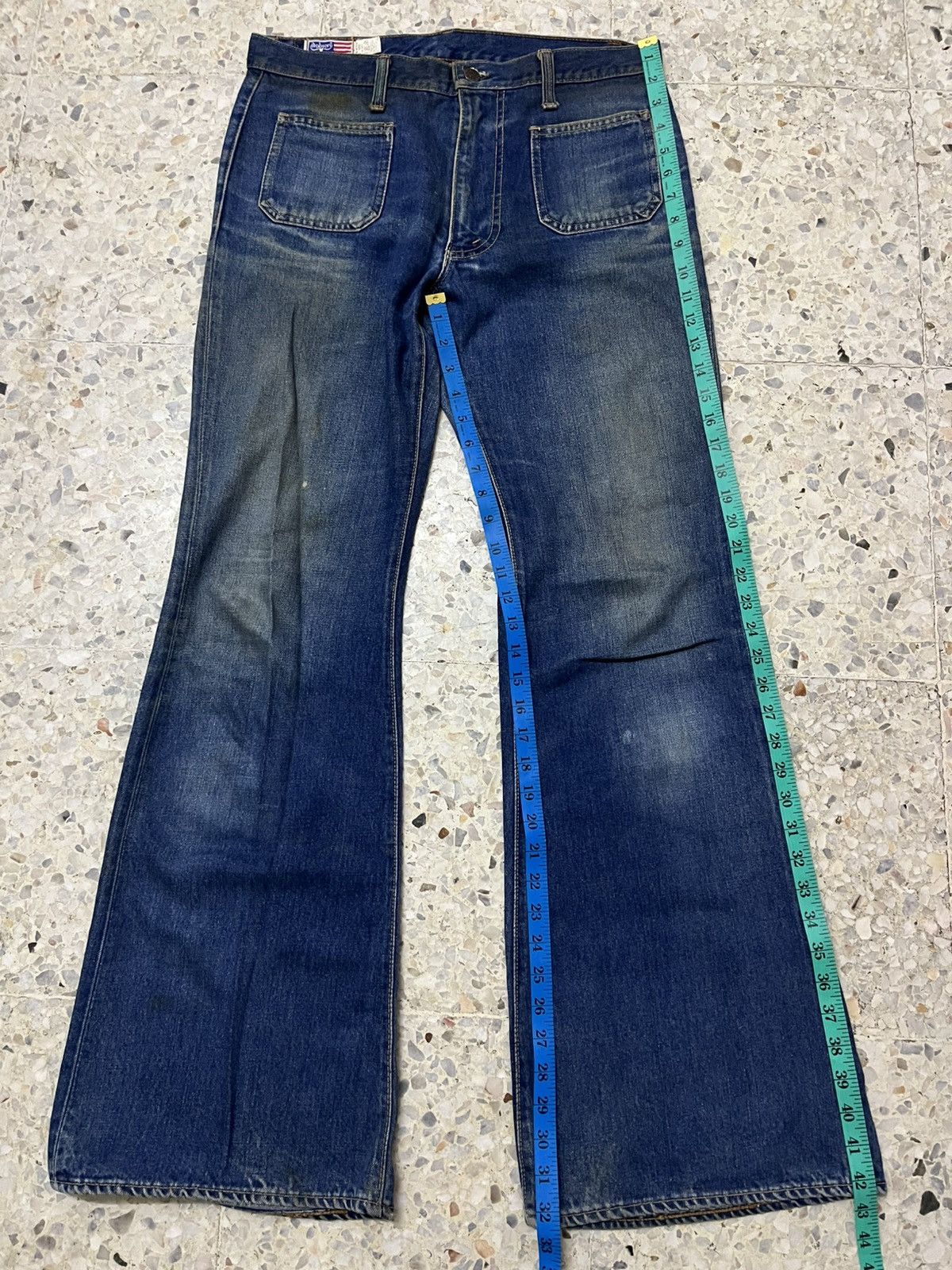 Vintage Bobson Made in Japan 70s Bell Bottom Jeans Scovill Hardware Size US 33 - 14 Thumbnail