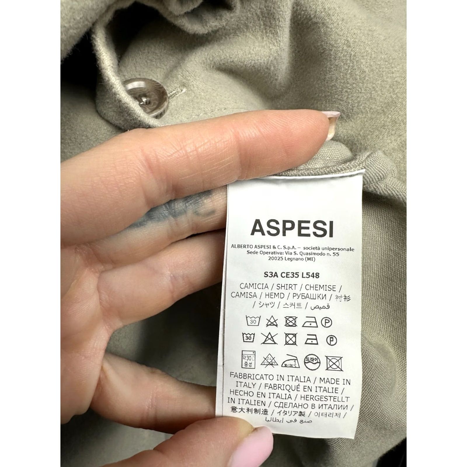 Aspesi Aspesi Shirts Mens Heavy Cotton Flannel Overshirt XXL Multicolor Button-Up Solid Pattern Size US XXL / EU 58 / 5 - 4 Thumbnail