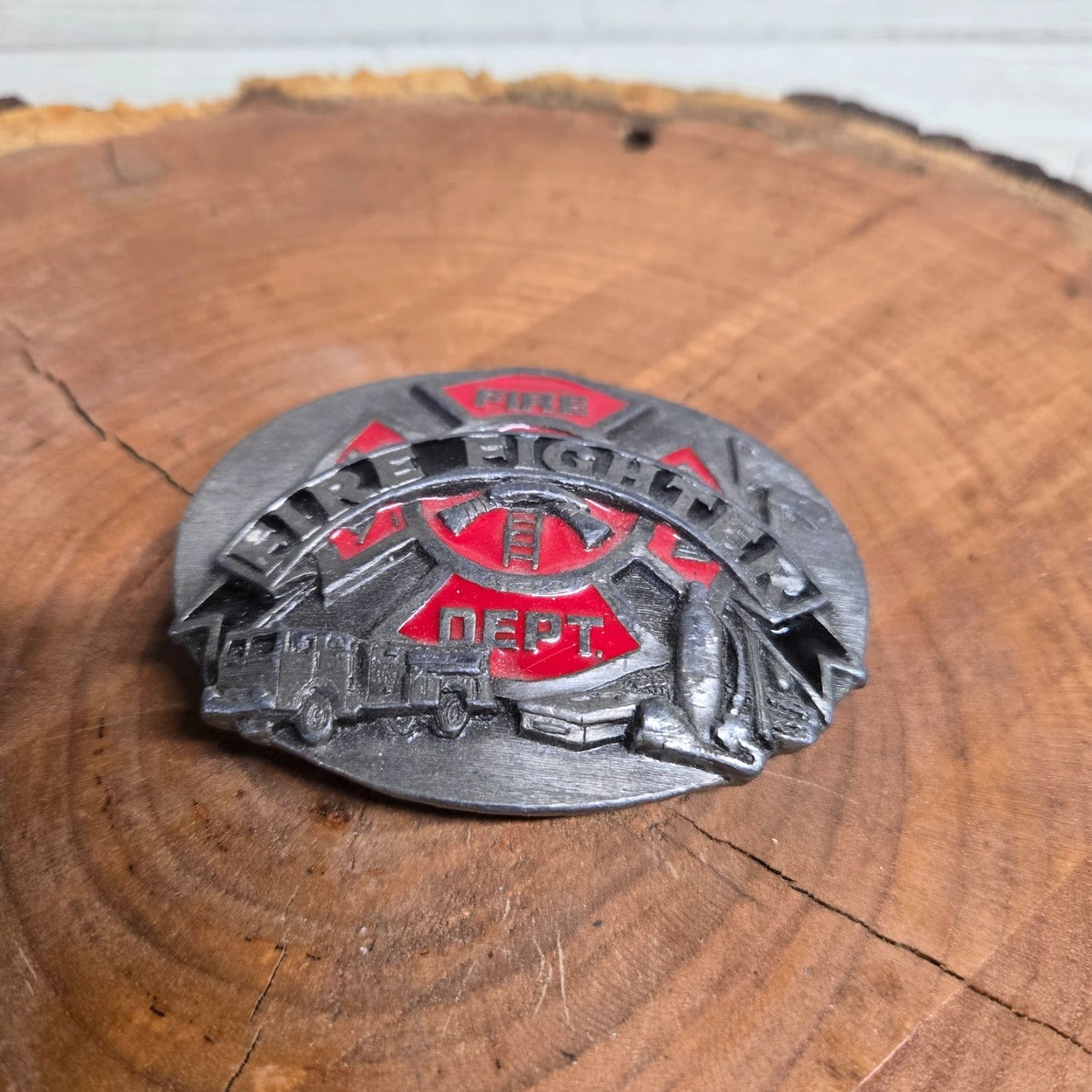Vintage FIRE DEPARTMENT Belt Buckle Classic Style Men Silver Buckle 1.5 in Fits Belt Width 1.5 in Occupational Theme Gift Birthday Size ONE SIZE - 2 Thumbnail