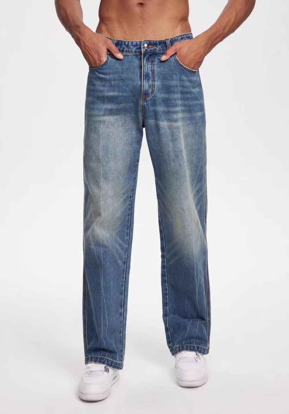 Japanese Brand × Jean Vintage washed straight leg heavyweight rare jeans Size US 32 / EU 48 - 4 Thumbnail