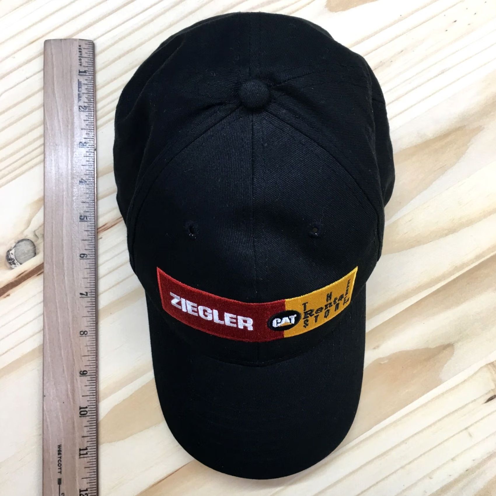Vintage CAT Baseball Cap Hat Mens One Size Black Cotton Embroidered Logo Basic Size ONE SIZE - 3 Thumbnail