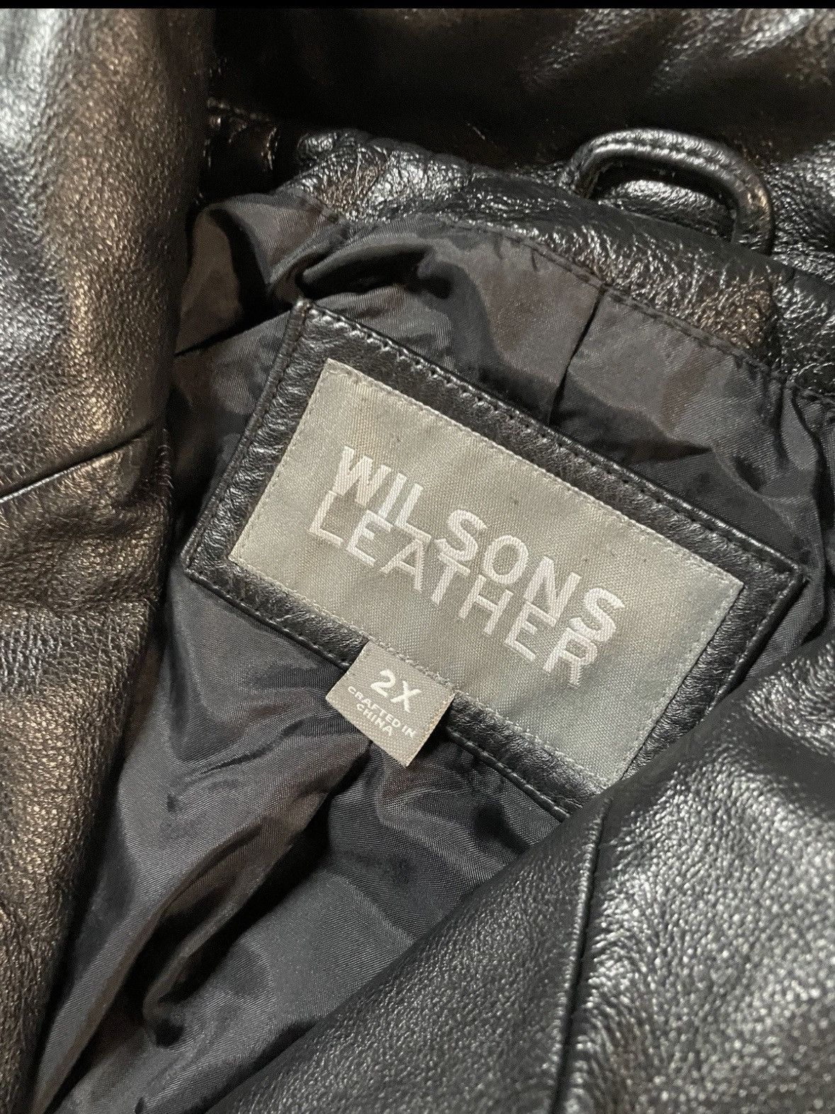 Wilsons Leather Vintage 00’s Wilsons Leather Button Jacket Coat Black XXL Size US XXL / EU 58 / 5 - 4 Thumbnail