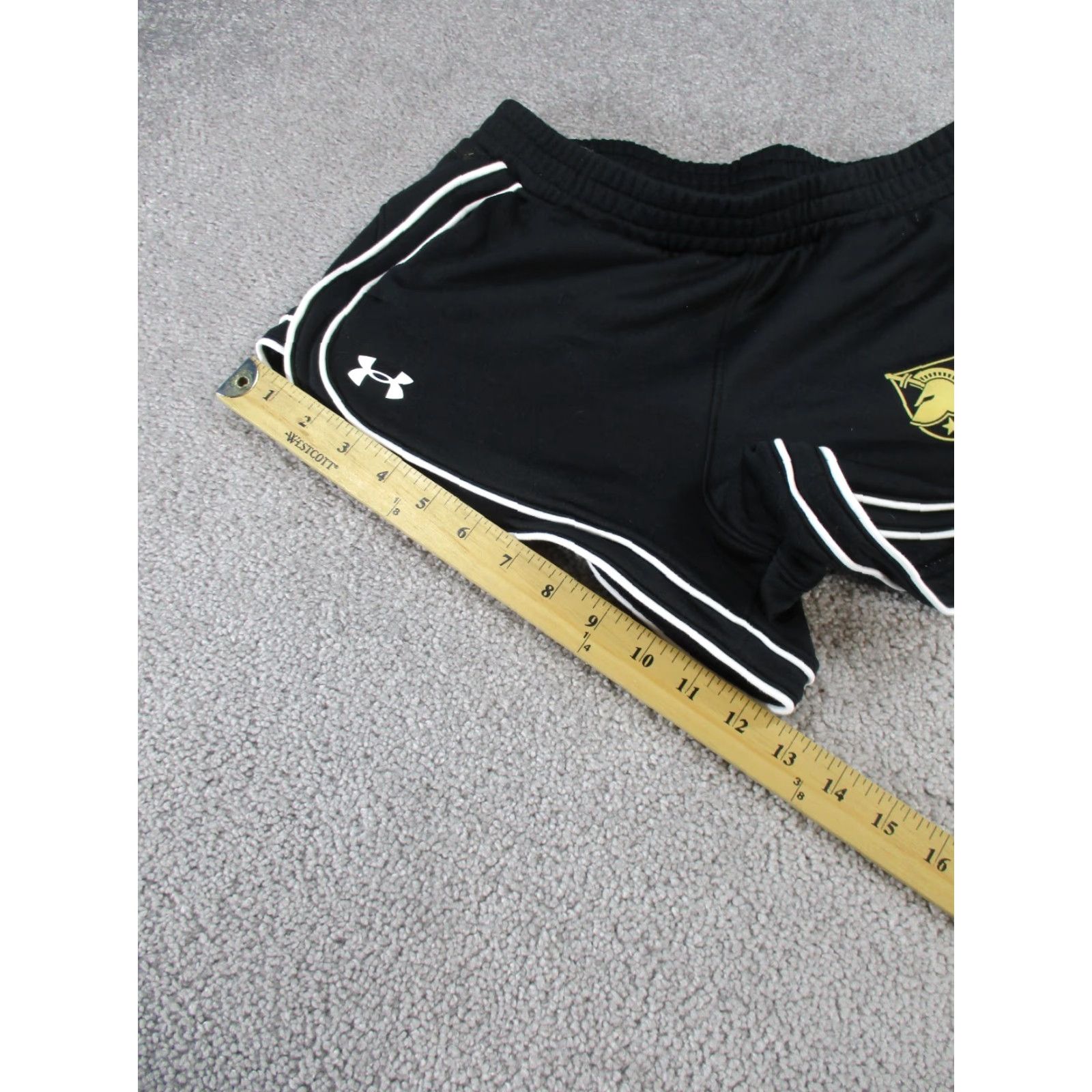 Under Armour VINTAGE Under Armour Athletic Shorts Womens Small Black White Trim Army Black Knights Activewear Running & Training 90s Mens Size 28" / US 6 / IT 42 - 4 Thumbnail