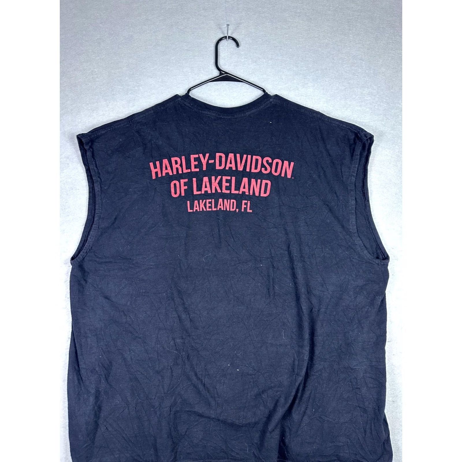 Harley Davidson Harley-Davidson Shirt Mens 3XL Sleeveless Biker Motorcycle Graphic Lakeland FL Black Size US XXL / EU 58 / 5 - 6 Thumbnail