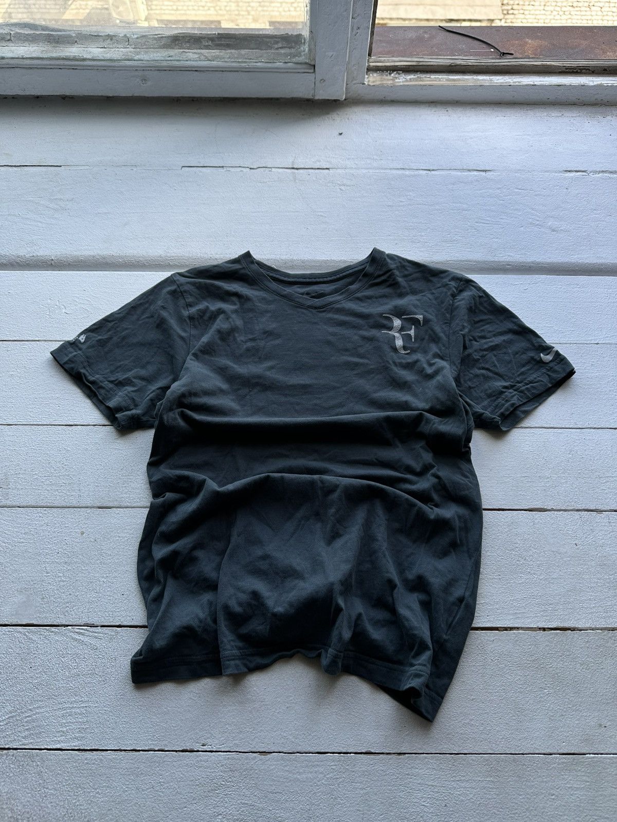 Nike × Vintage 🚨Nike RF ROGER FEDERER Boxie T-shirt S faded gray sports Size US S / EU 44-46 / 1 - 1 Thumbnail