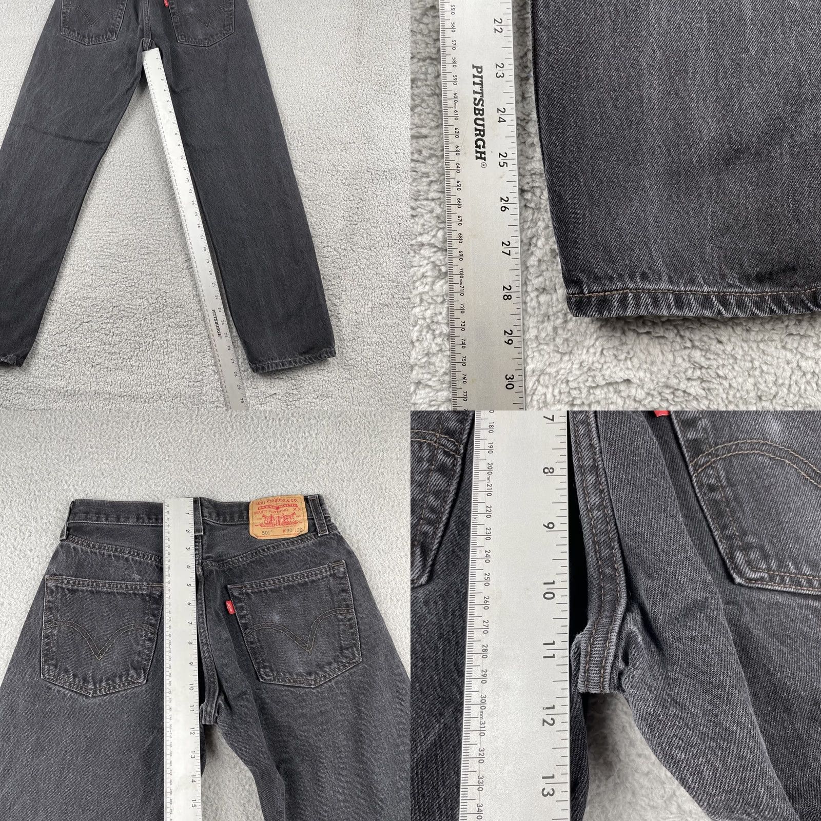 Levi's VINTAGE Levi’s 501 Denim Jeans Mens Pants Regular 28x28 Gray USA Mexico 28in Inseam Ankle Cotton Leather/Denim Fabric? Size US 28 / EU 44 - 8 Thumbnail