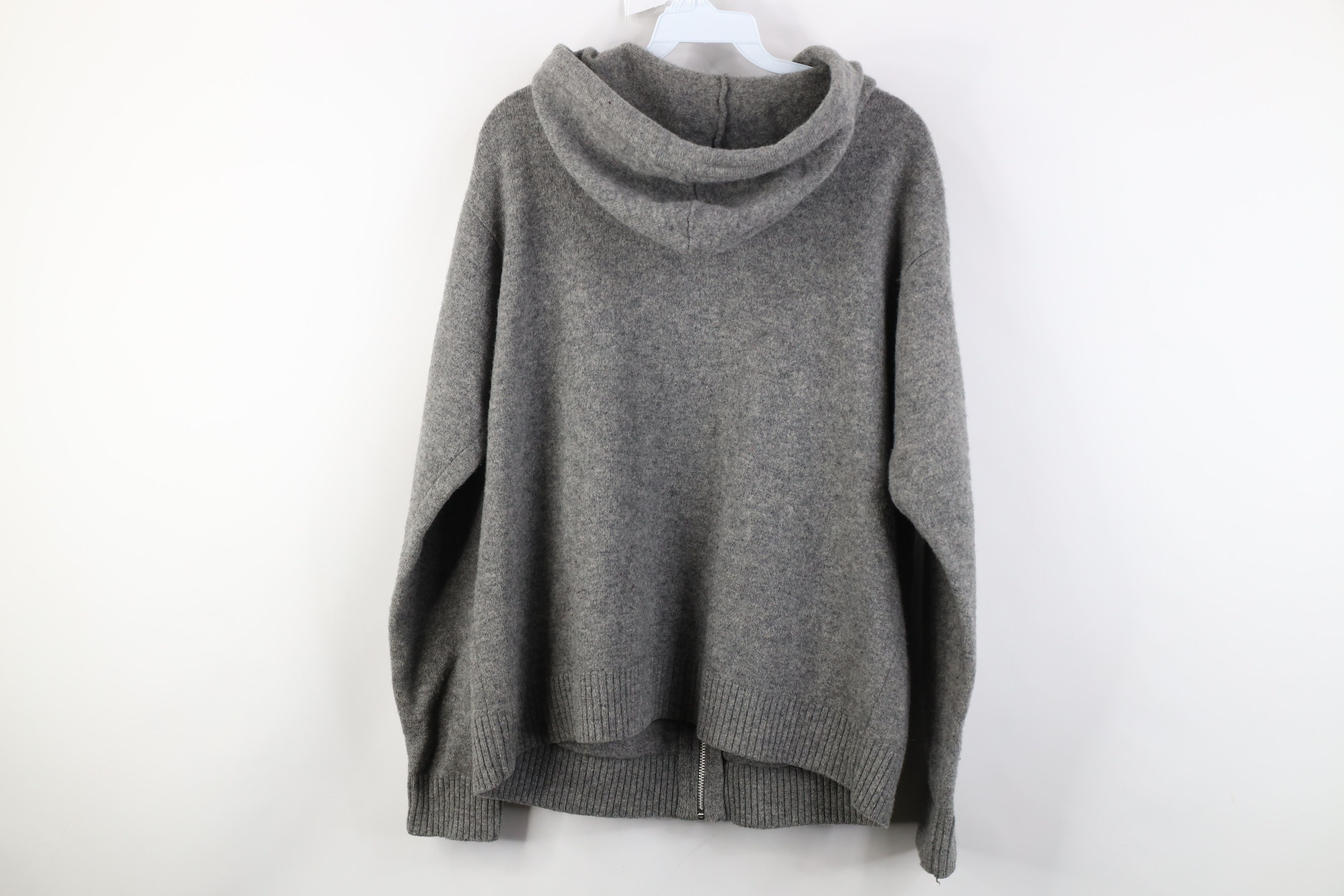 Gap Vintage 90s Gap Lambswool Knit Full Zip Hoodie Sweater Gray Size US L / EU 52-54 / 3 - 10 Thumbnail