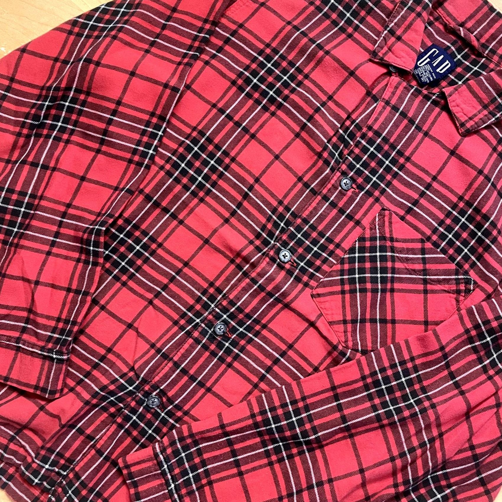Gap VINTAGE GAP Mens Red Small Long Sleeve Button Collared Shirt Flannel 90s Size US S / EU 44-46 / 1 - 4 Thumbnail
