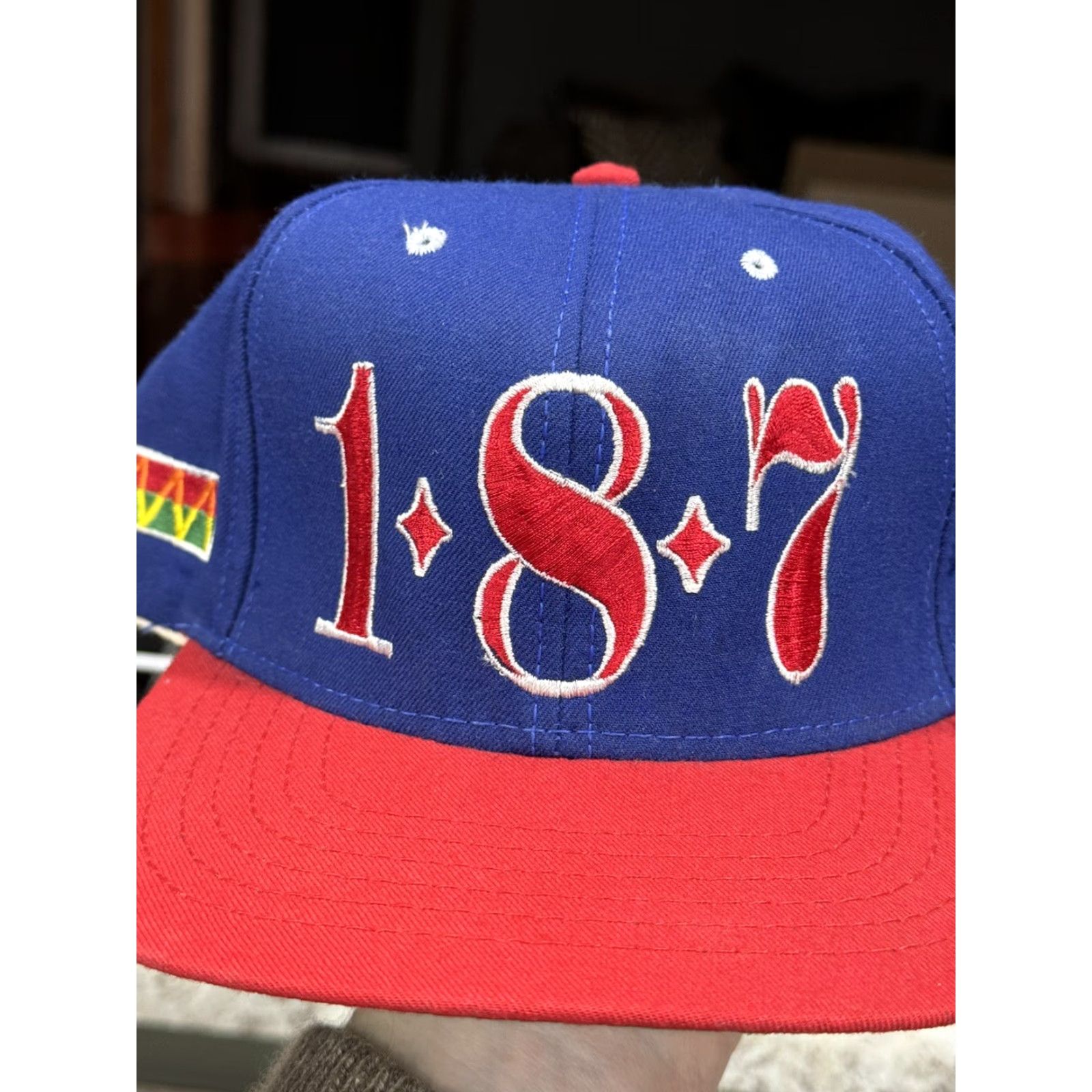 Lee VINTAGE 90s 187 Brotha Man Blockhead Wool SnapBack Hat Cap Made In USA Spike Lee Men One Size Blue USA 90s Hip Hop Adjustable Size ONE SIZE - 2 Thumbnail