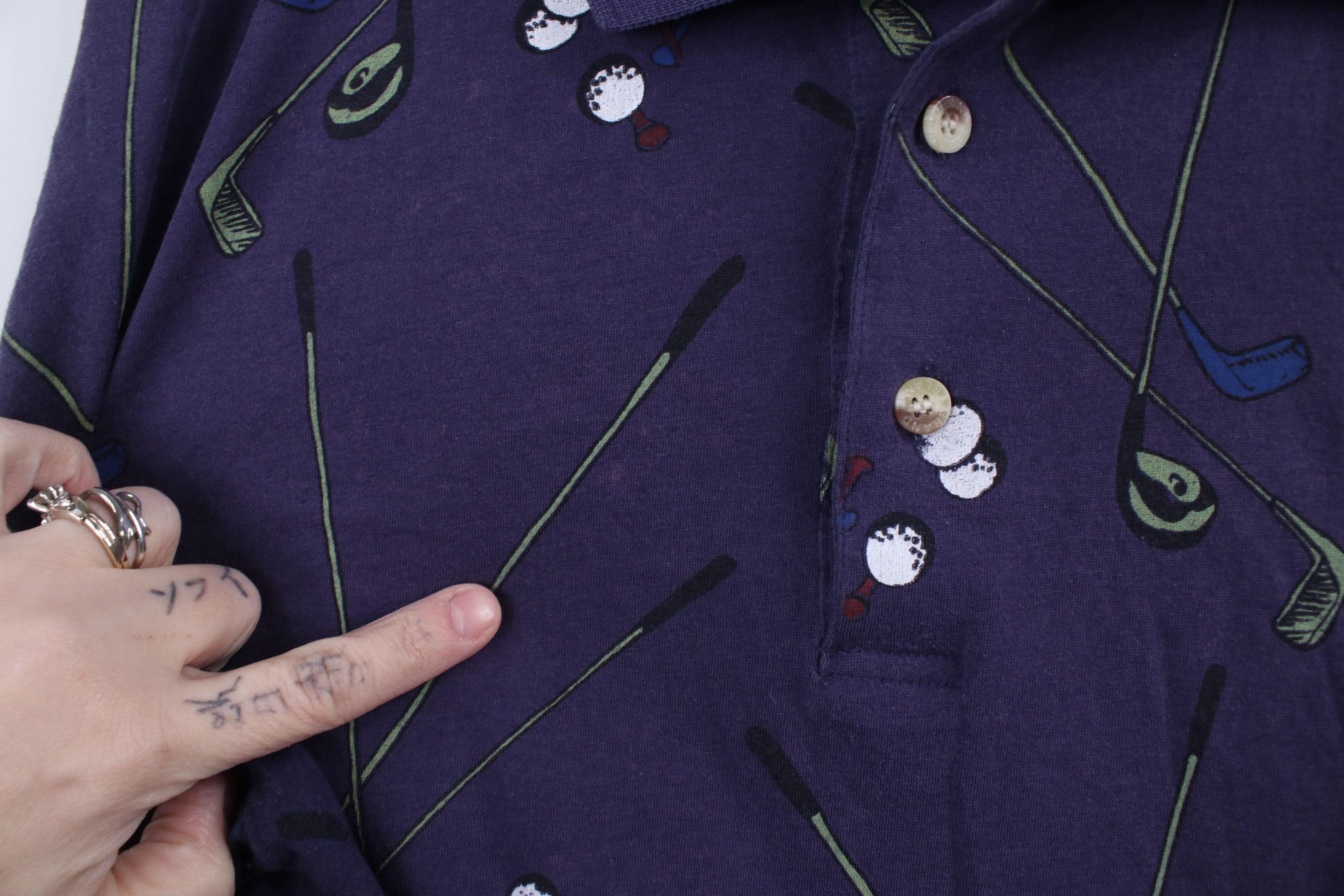 Vintage Vintage 90s Streetwear All Over Print Collared Polo Shirt Size US L / EU 52-54 / 3 - 7 Thumbnail