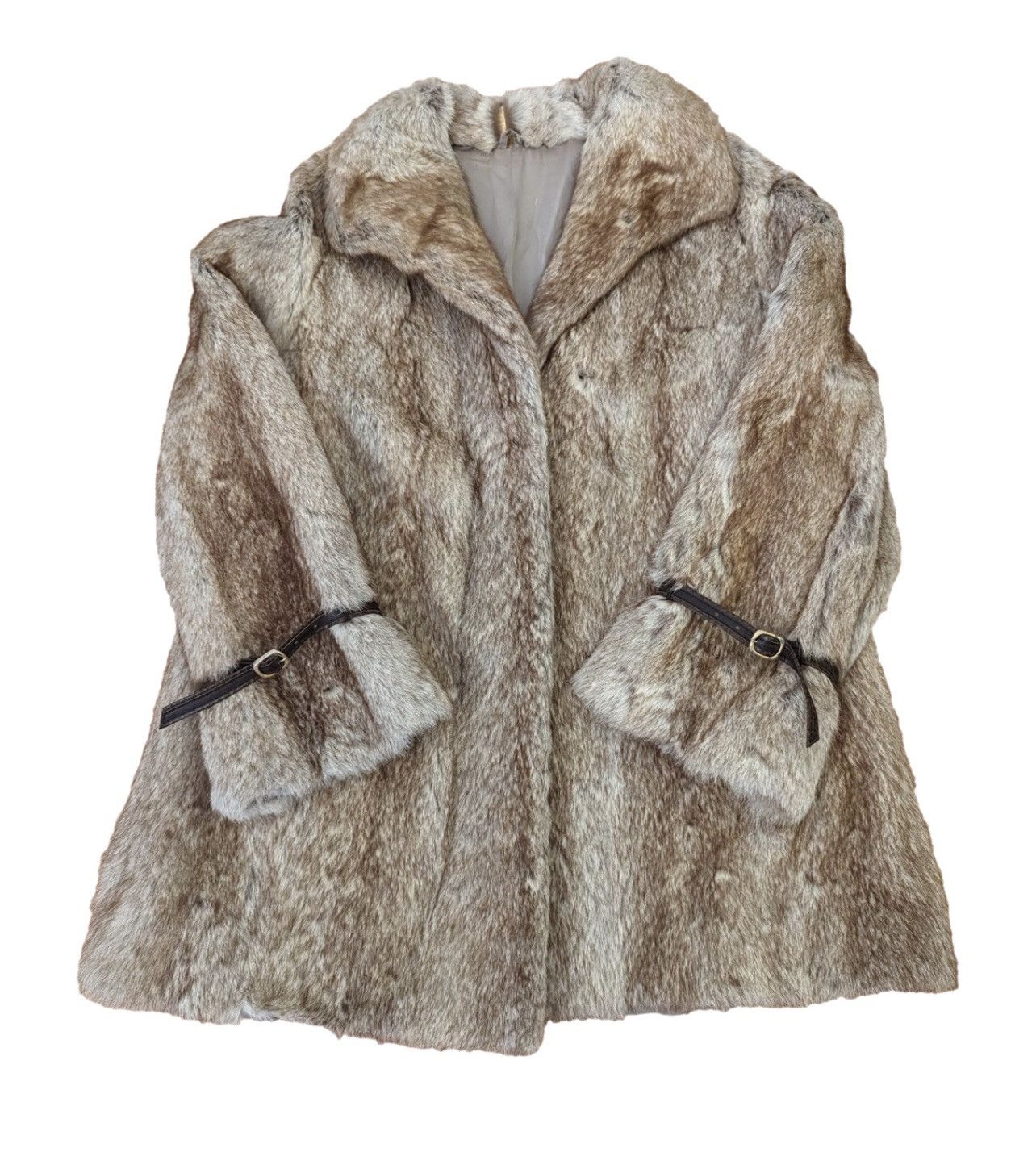 image of Vintage Fox Fur Coat in Beige, Women's (Size Small)