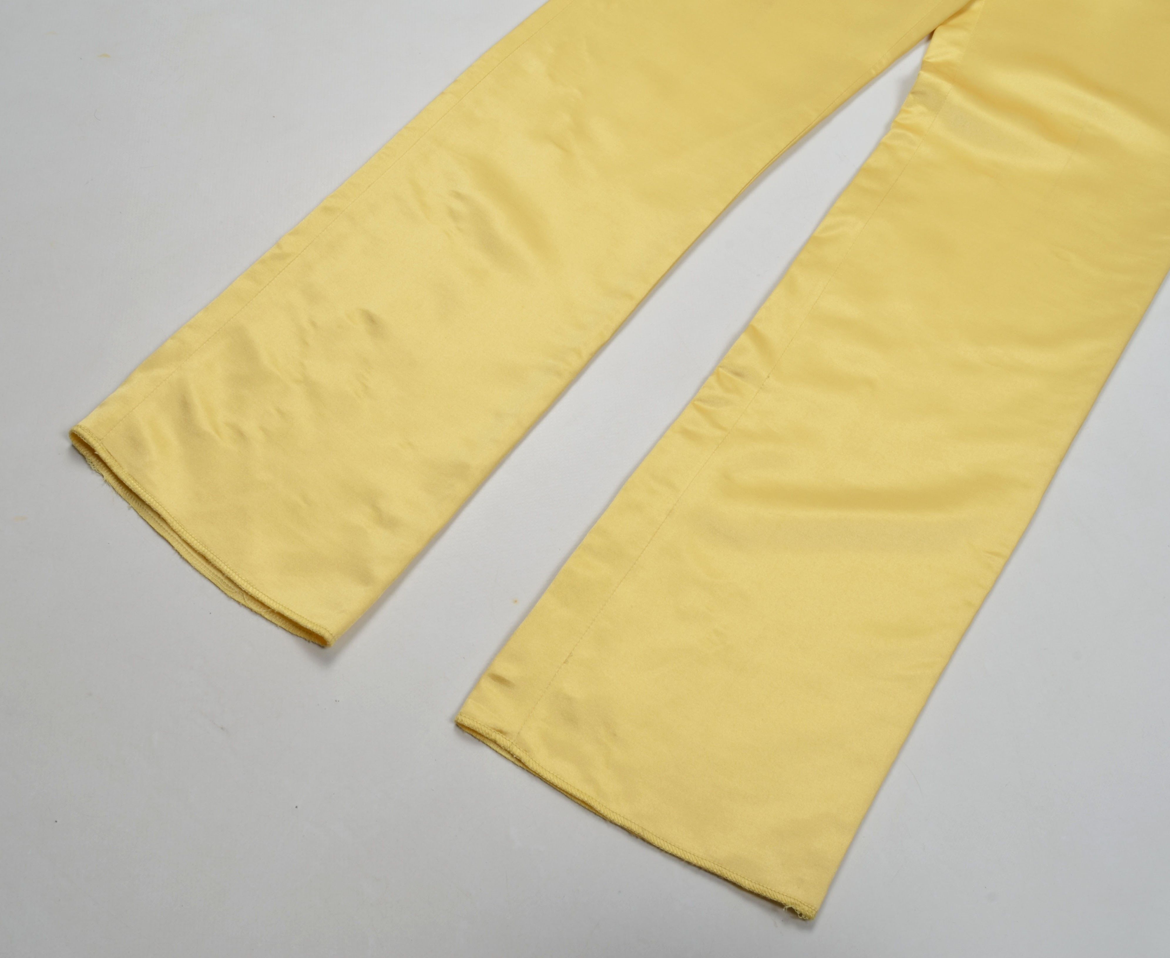 Blumarine × Vintage Blumarine Vintage High Waisted Satin Silk Blend Trousers Size 24" / US 00 / IT 34 - 3 Thumbnail