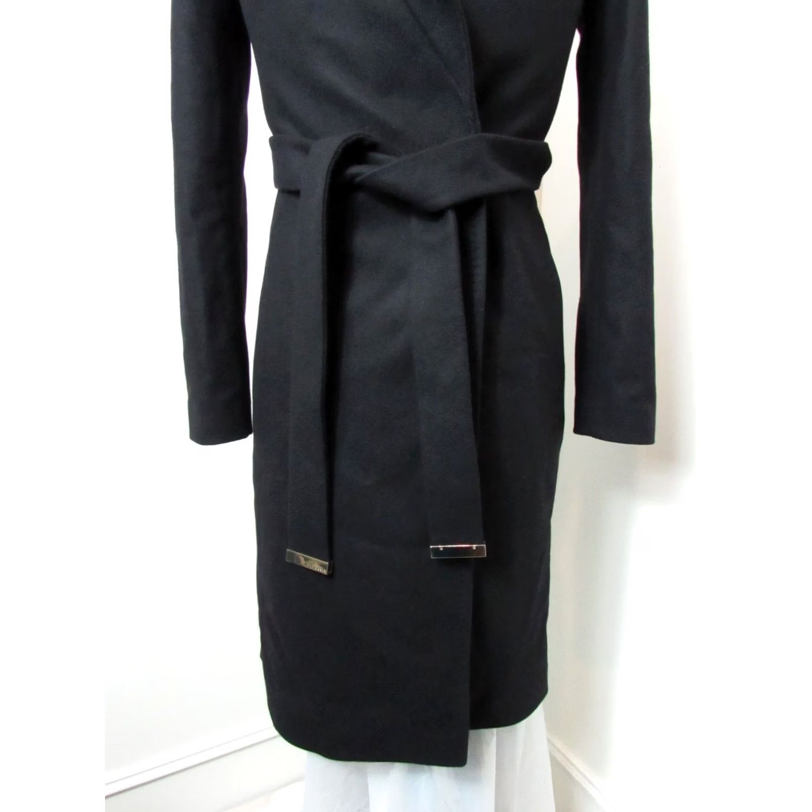Ted Baker Ted Baker Coat Womens 12 Black London Ellegant Cashmere Wool Blend Wrap SIZE Size XL / US 12-14 / IT 48-50 - 5 Thumbnail