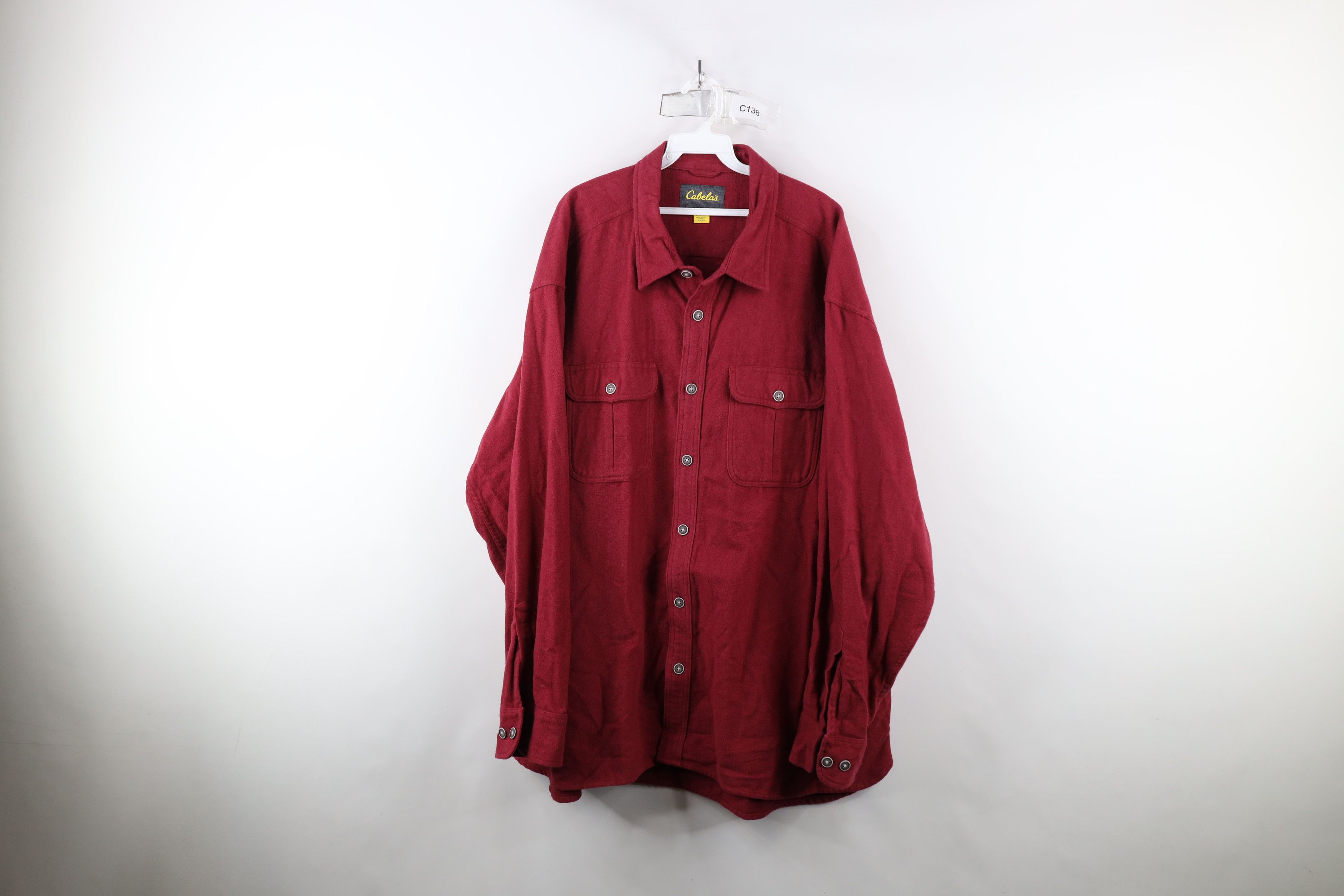 Cabelas × Vintage Vintage Cabelas Heavyweight Chamois Cloth Button Shirt Red Size US XXL / EU 58 / 5 - 1 Thumbnail