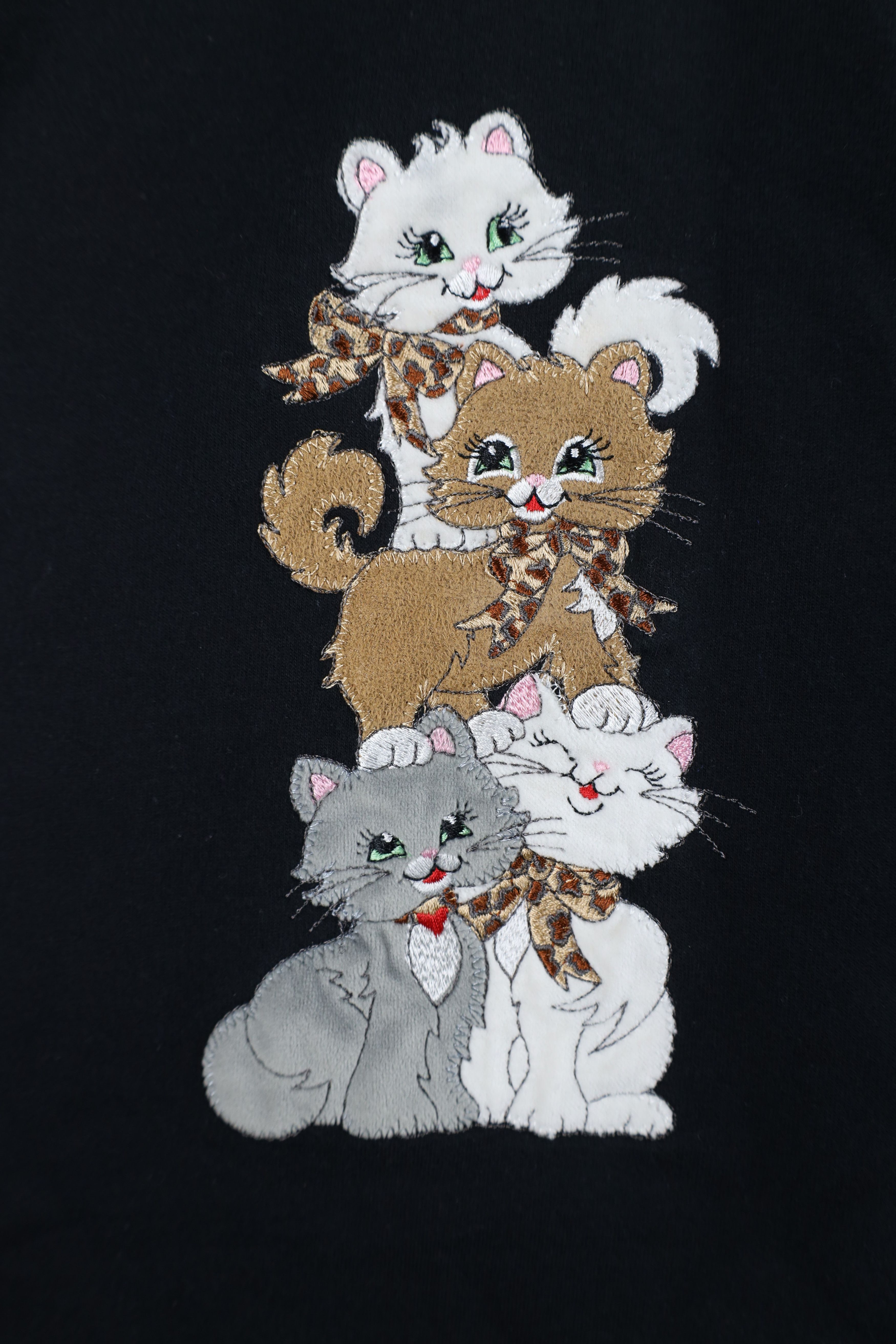 Vintage Vintage 90s Cat Kitten Cat Lady Layered Sweatshirt Black Size L / US 10 / IT 46 - 4 Thumbnail
