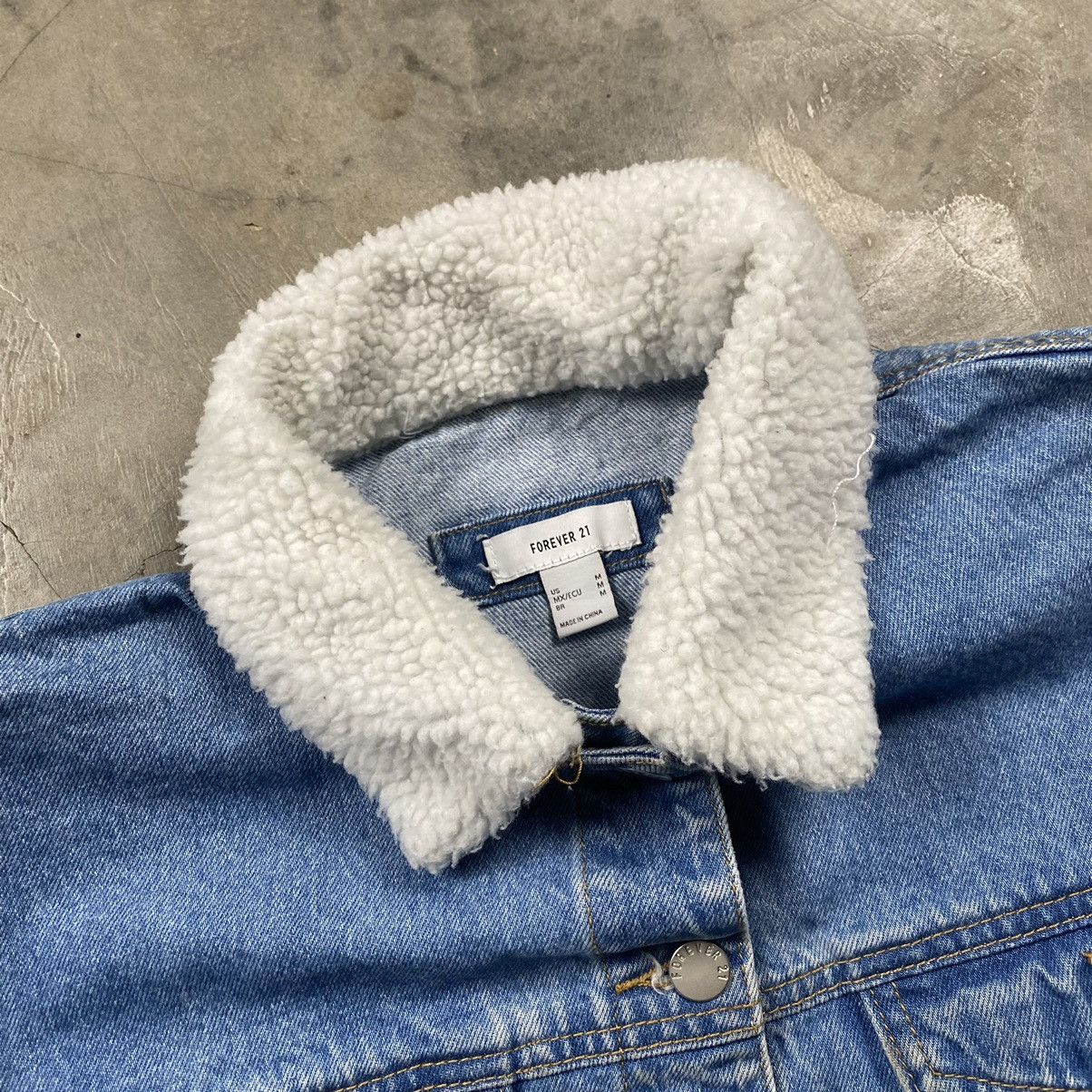Designer × Japanese Brand Forever 21 Denim Crop Distressed Jacket Size M / US 6-8 / IT 42-44 - 6 Thumbnail