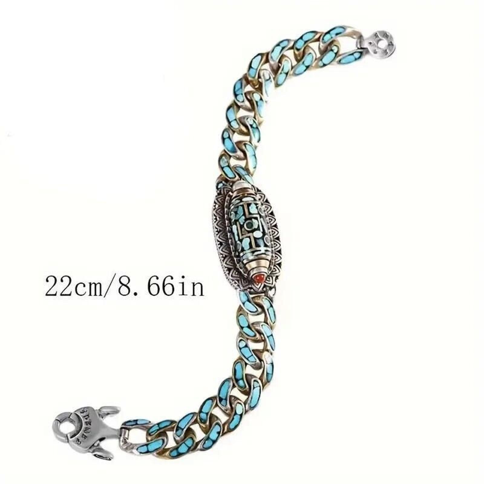 Other Unisex Faux Turquoise & Coral Silvertone Copper Bracelet Size ONE SIZE - 6 Thumbnail