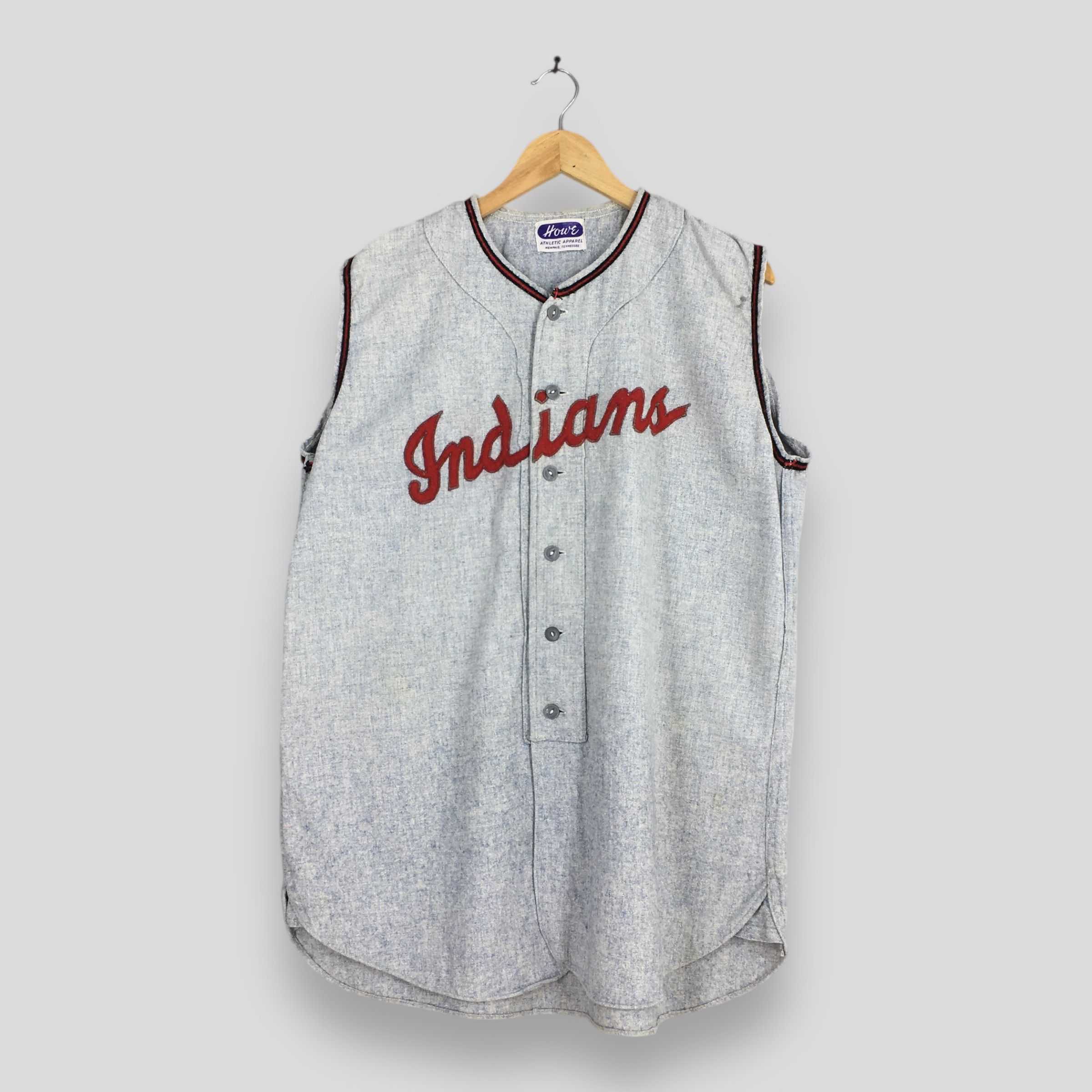Vintage Howe 1940s 50s Indians Baseball Uniform Jersey Large 1208 Size US L / EU 52-54 / 3 - 1 Thumbnail