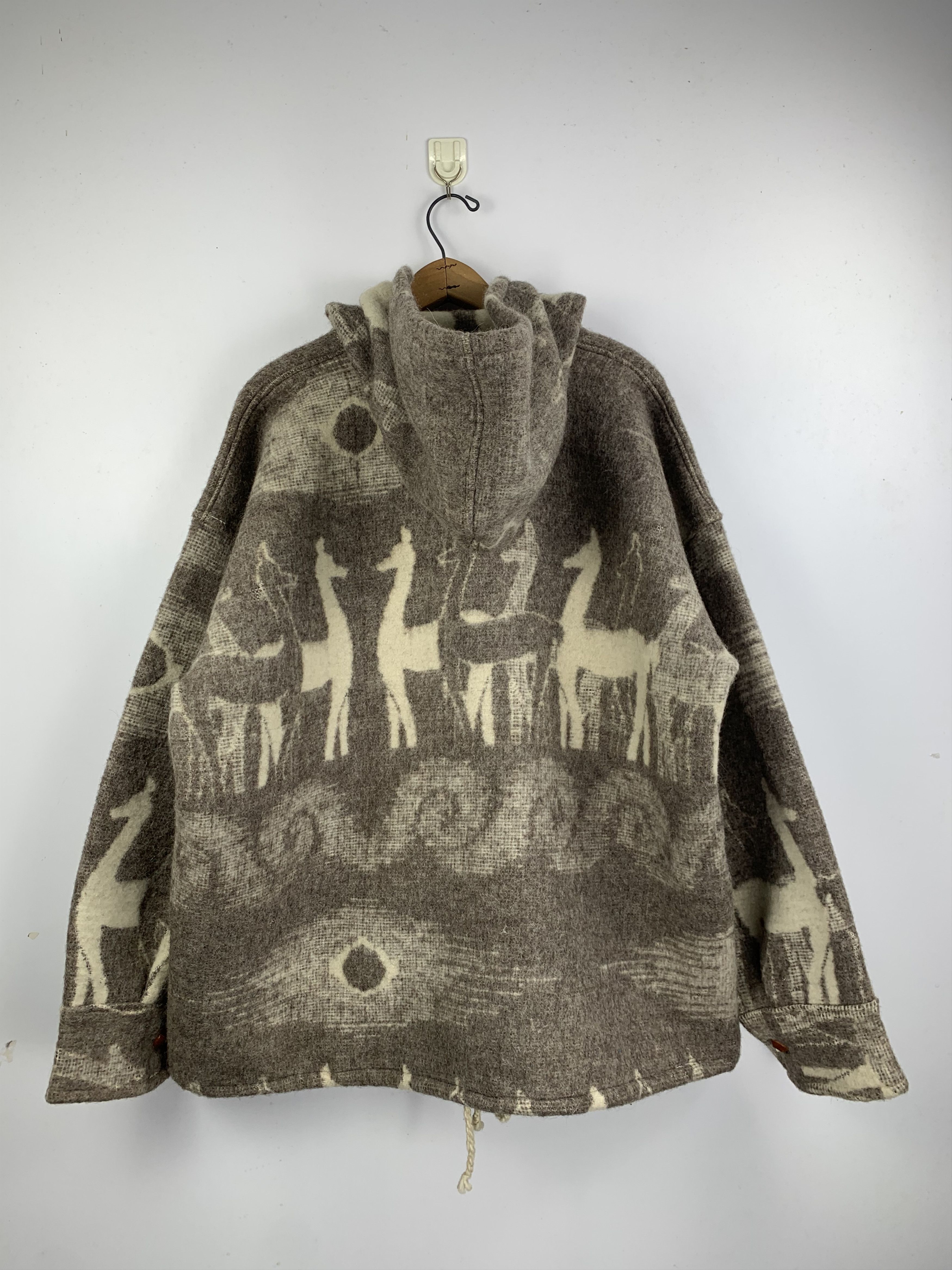 Vintage Vintage 80s Handwoven Art Pullover Wool Hoodie Jacket J1657 Size US L / EU 52-54 / 3 - 3 Thumbnail
