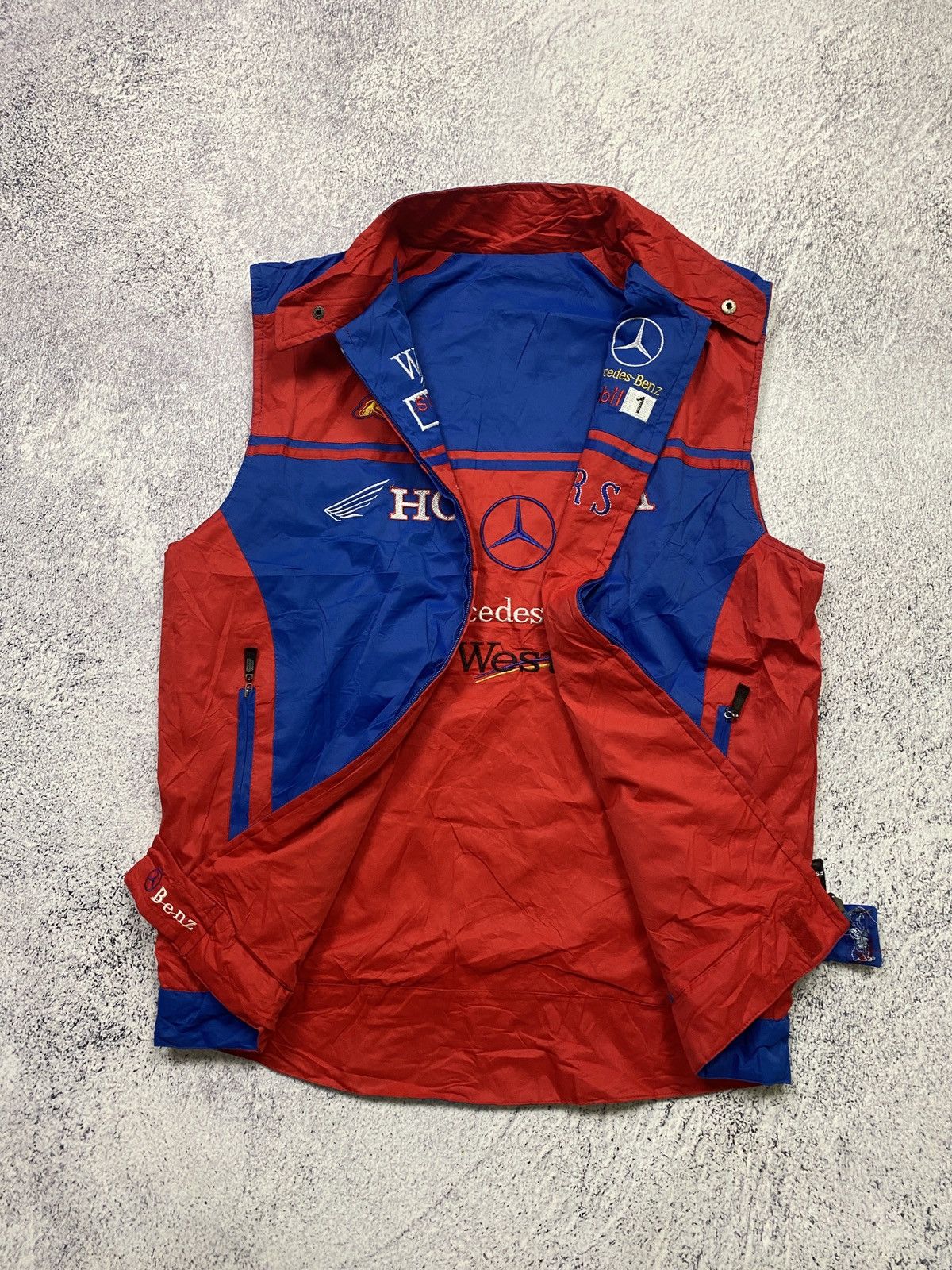 Marlboro × Vintage Marlboro Mercedes Benz West Honda Racing Reversible Vest Size US XL / EU 56 / 4 - 3 Thumbnail