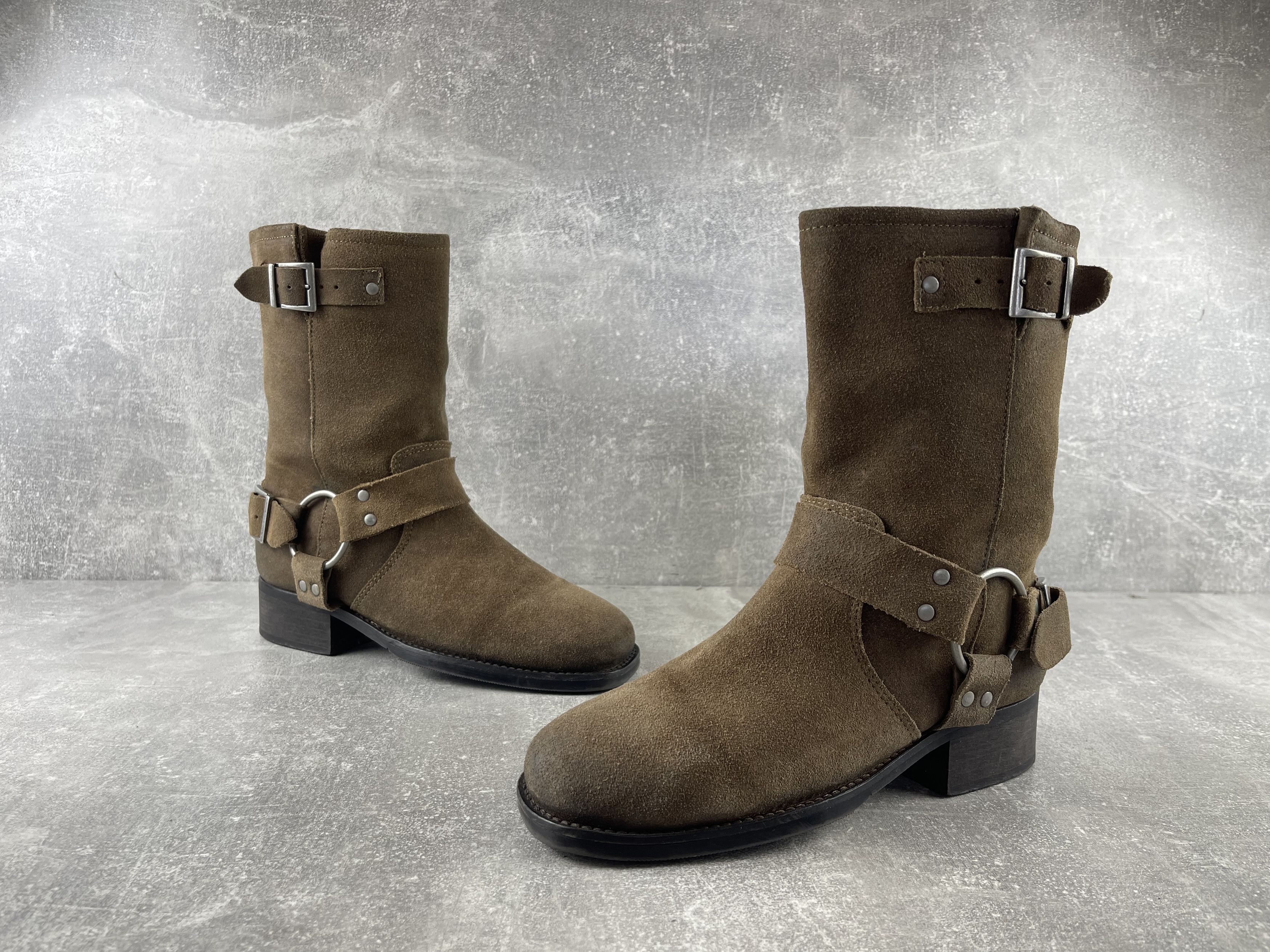 Ma+ Cowboy western avant garde suede biker harness boots Size US 8 / IT 38 - 3 Thumbnail