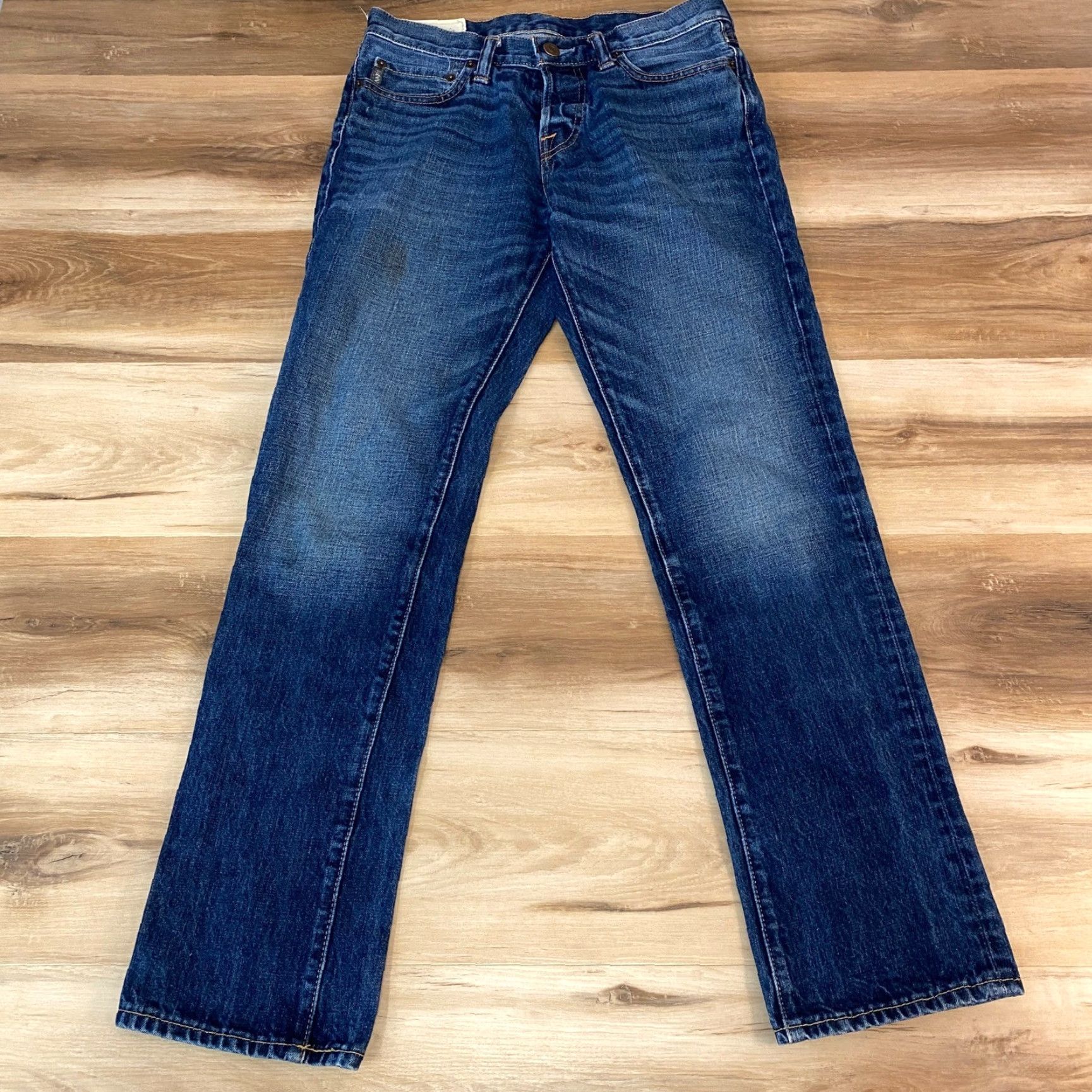 Abercrombie & Fitch Abercrombie & Fitch Jeans Men 30x30 Slim Straight Dark Wash Button Fly Denim Casual Everyday Size US 30 / EU 46 - 2 Thumbnail