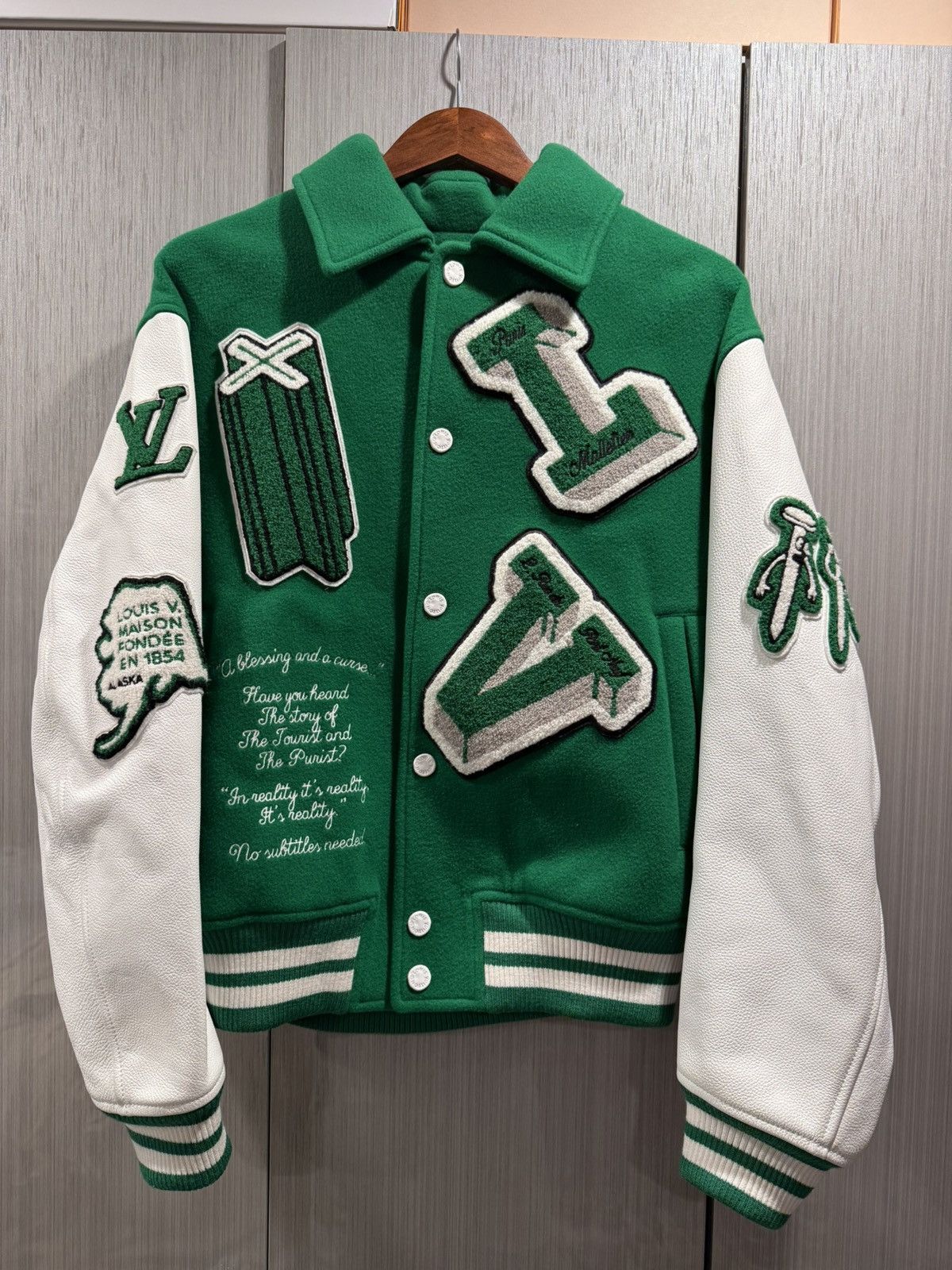 Louis Vuitton Louis Vuitton Green Patches Tourist V. Purist Varsity Jacket Size US M / EU 48-50 / 2 - 1 Thumbnail