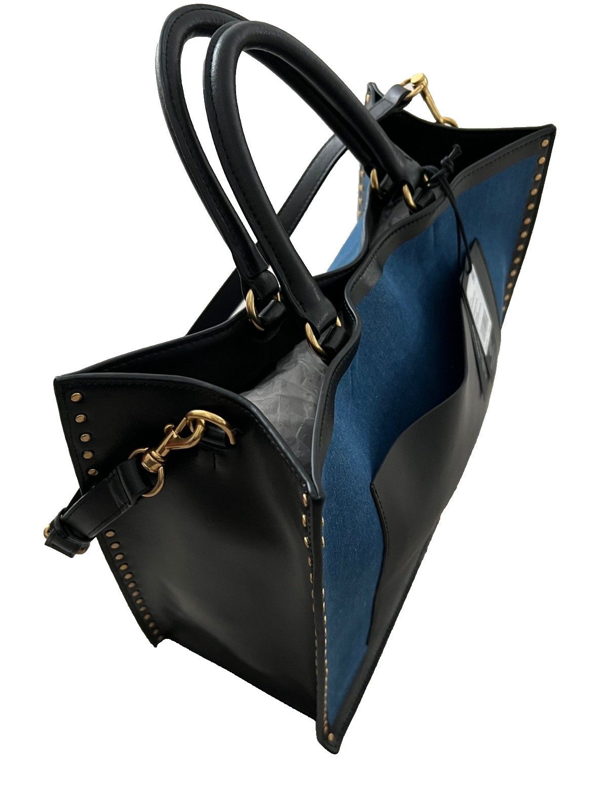Rebecca Minkoff Rebecca Minkoff Darren Surplus Studded Tote Bag Blue Black Size ONE SIZE - 3 Thumbnail