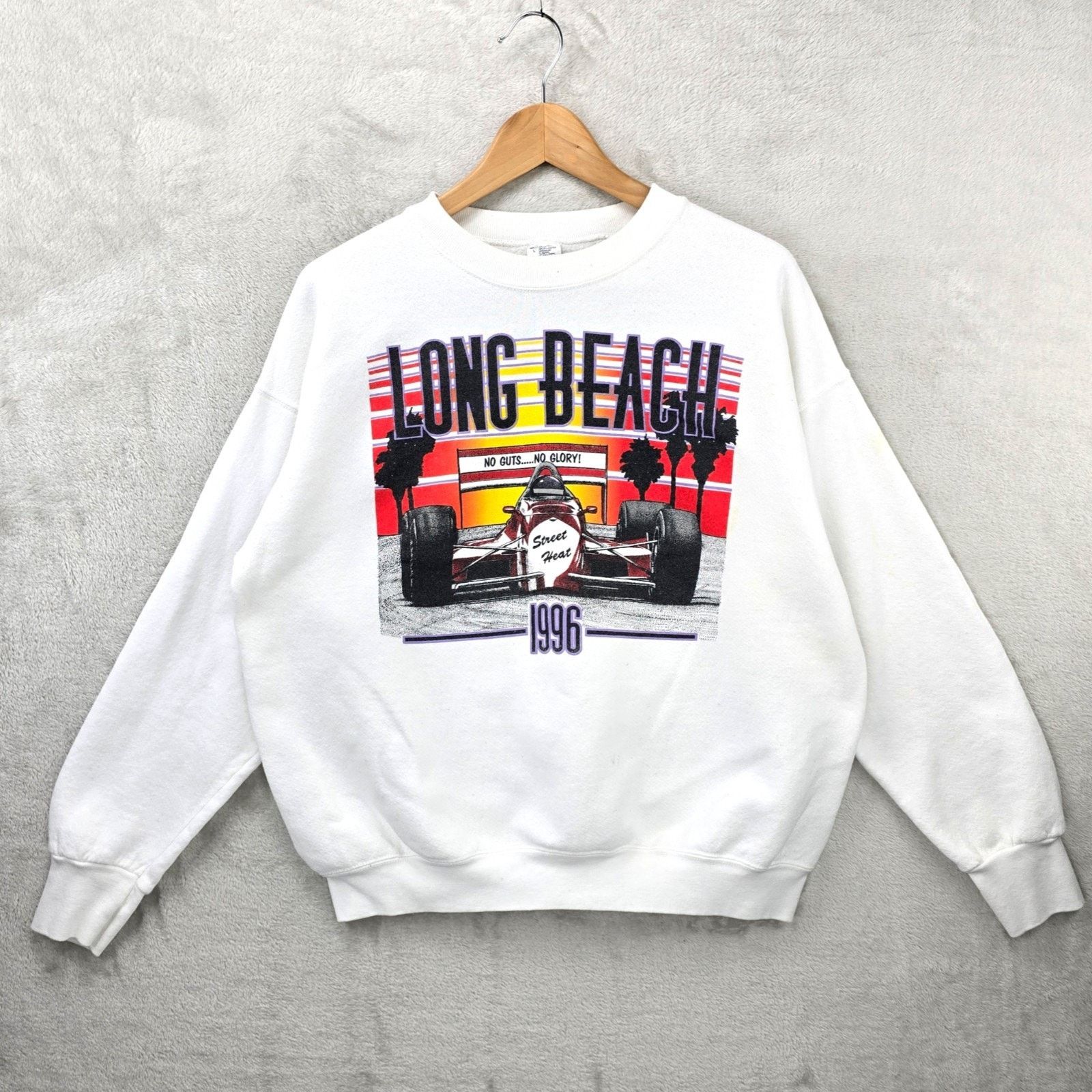 Fruit Of The Loom Vintage Long Beach Street Heat 1996 Sweatshirt Large 90s Size US L / EU 52-54 / 3 - 1 Thumbnail